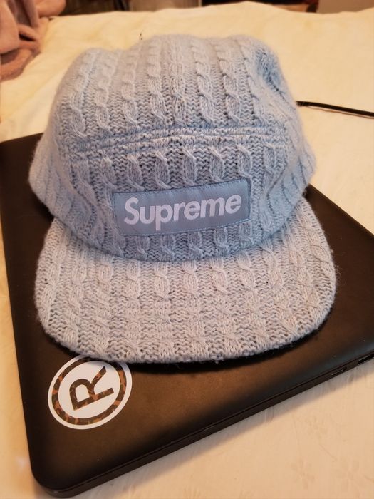 Supreme Supreme Fitted Cable Knit Camp Cap, Style Light Blue | Grailed