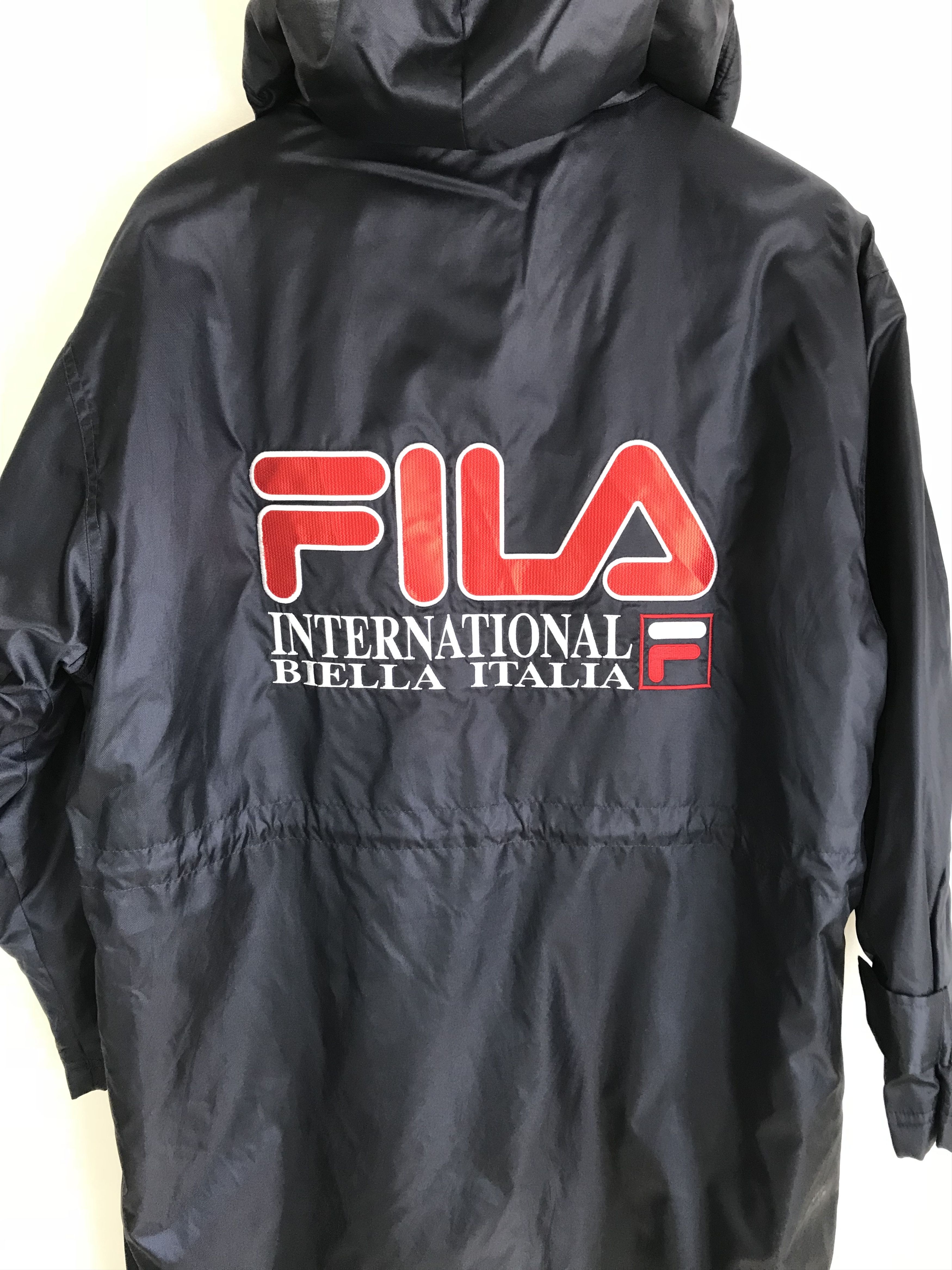Fila × Vintage Vintage FILA Big Logo Hoodie Long Jacket Size US M / EU 48-50 / 2 - 2 Thumbnail