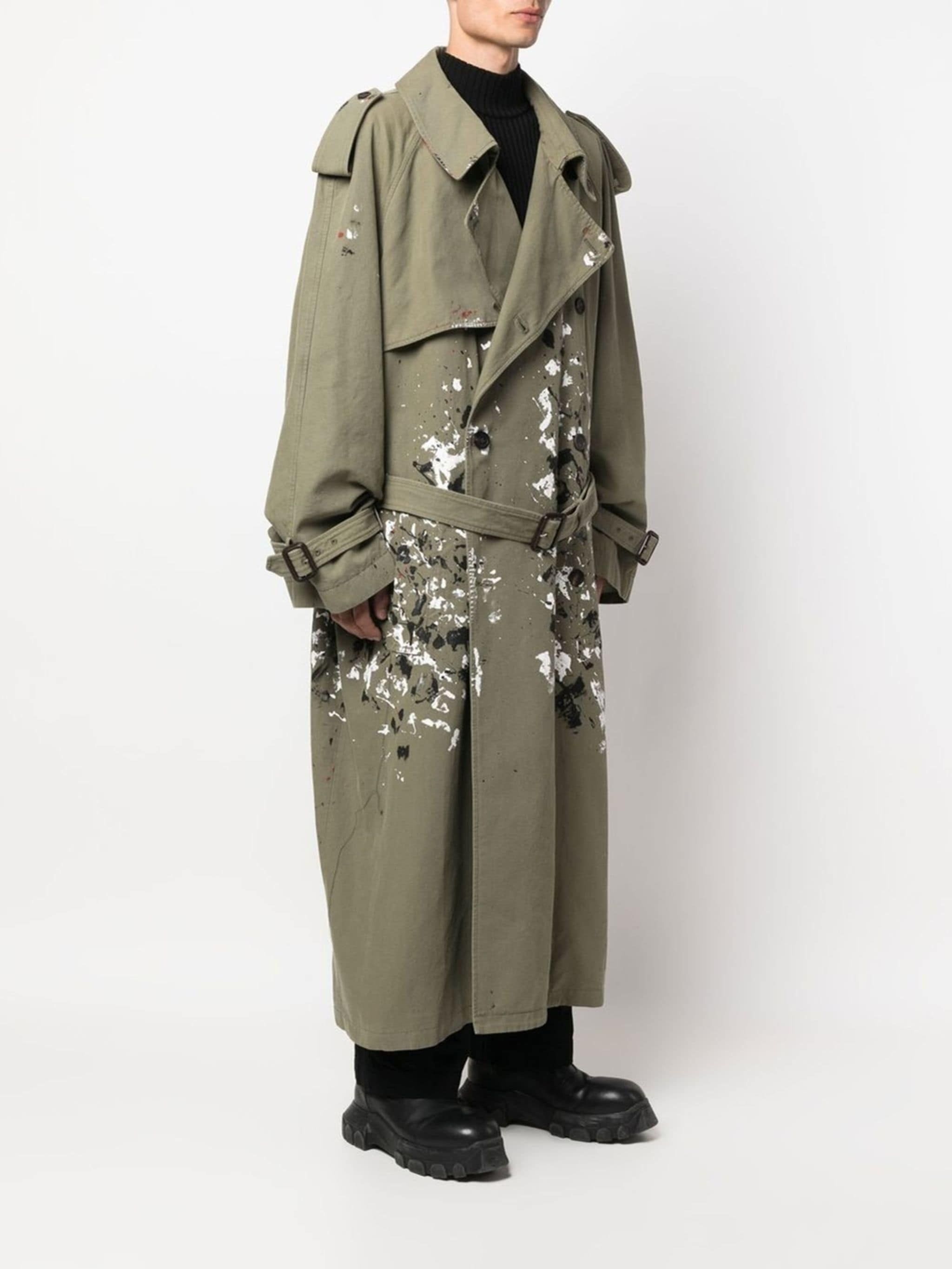 Balenciaga Artist Paint Splatter Trench Coat Size US L / EU 52-54 / 3 - 2 Thumbnail