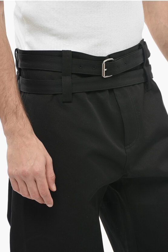 Bottega Veneta Twill Wide Leg Pants with double-layer belt Size US 36 / EU 52 - 3 Thumbnail