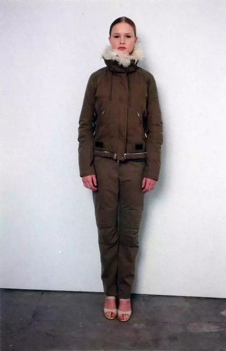 Helmut Lang Helmut Lang 99AW Olive moleskin Astro Biker Jacket