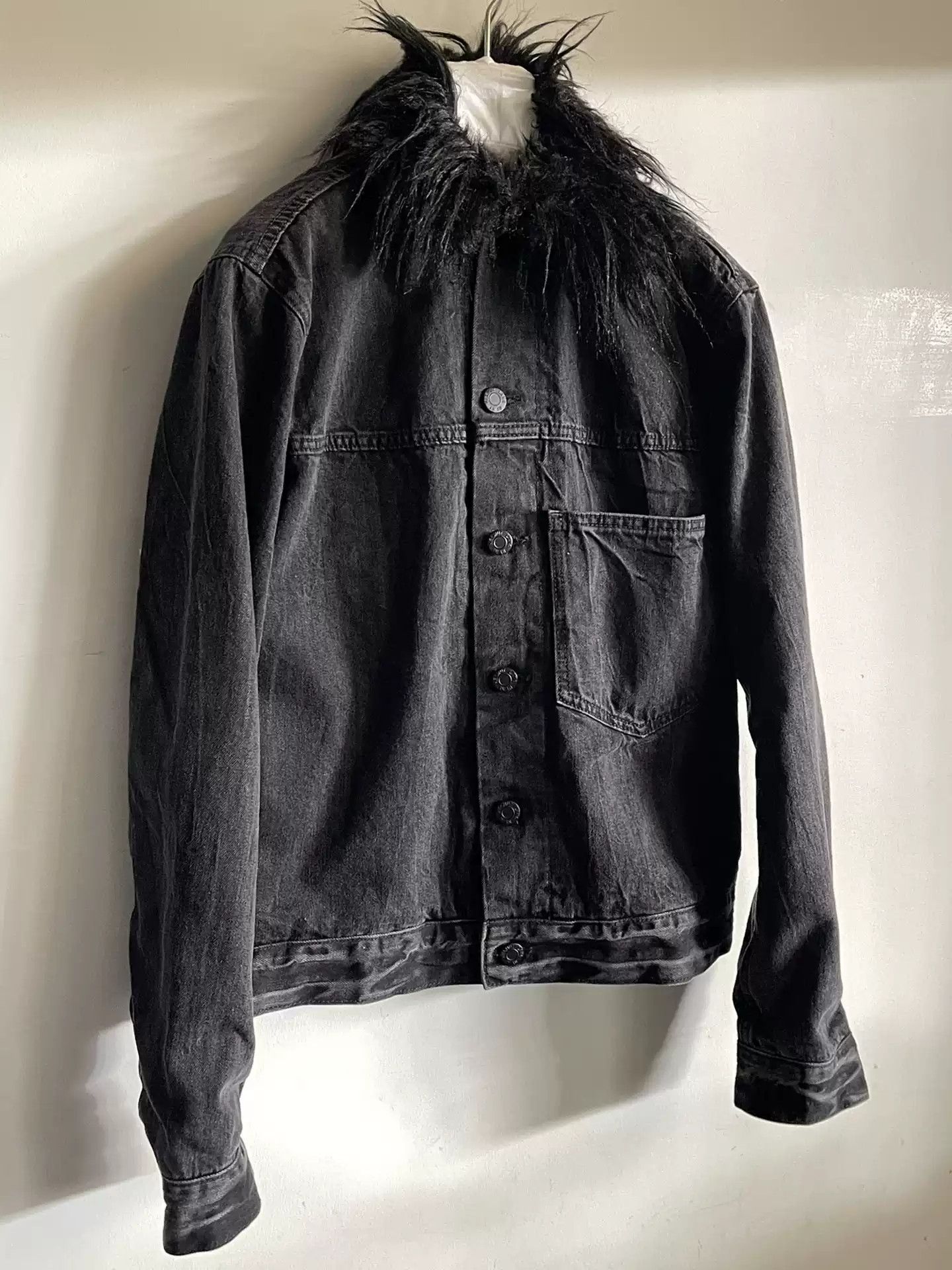 Helmut Lang Helmut Lang woolly collar denim jacket Size US M / EU 48-50 / 2 - 3 Thumbnail