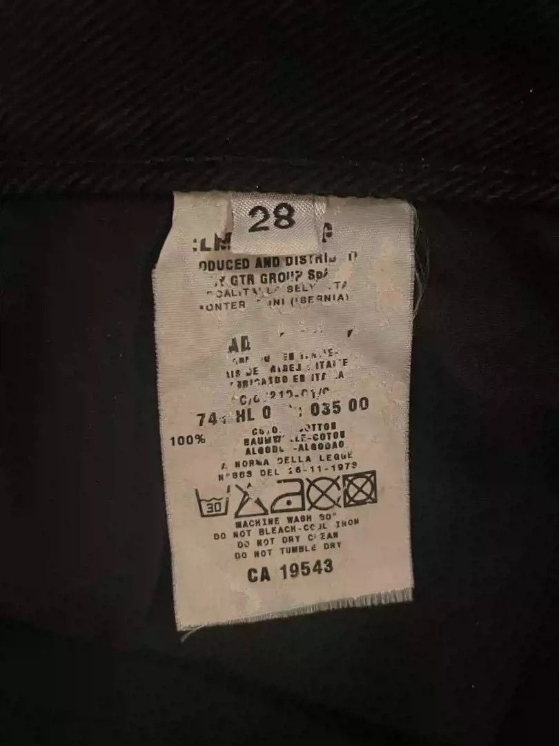 Helmut Lang Helmut Lang 99AW personally brushed wax-coated jeans