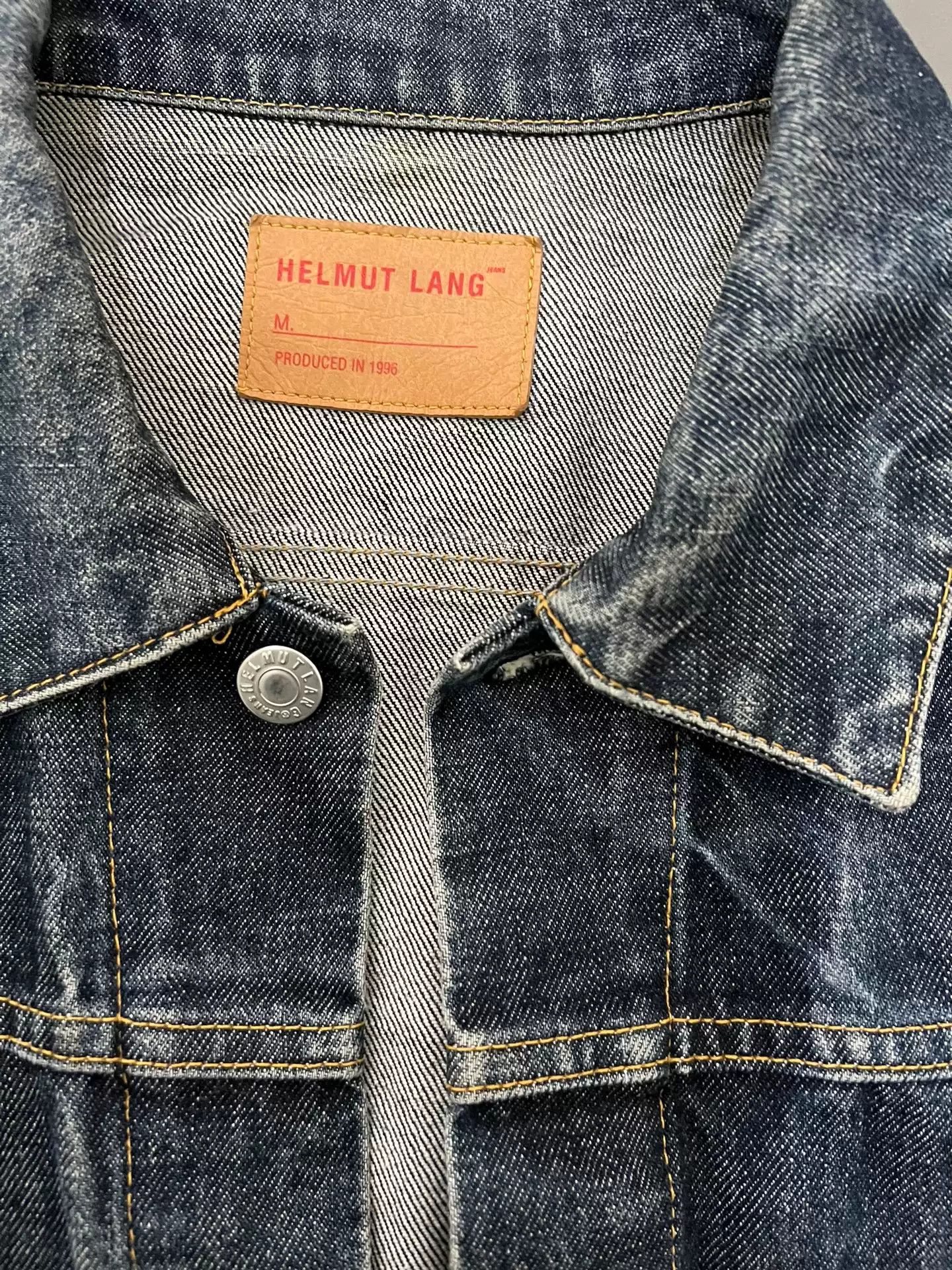 Helmut Lang Helmut Lang 1996 leather label, I period type2 blue cow denim jacket Size US L / EU 52-54 / 3 - 2 Thumbnail