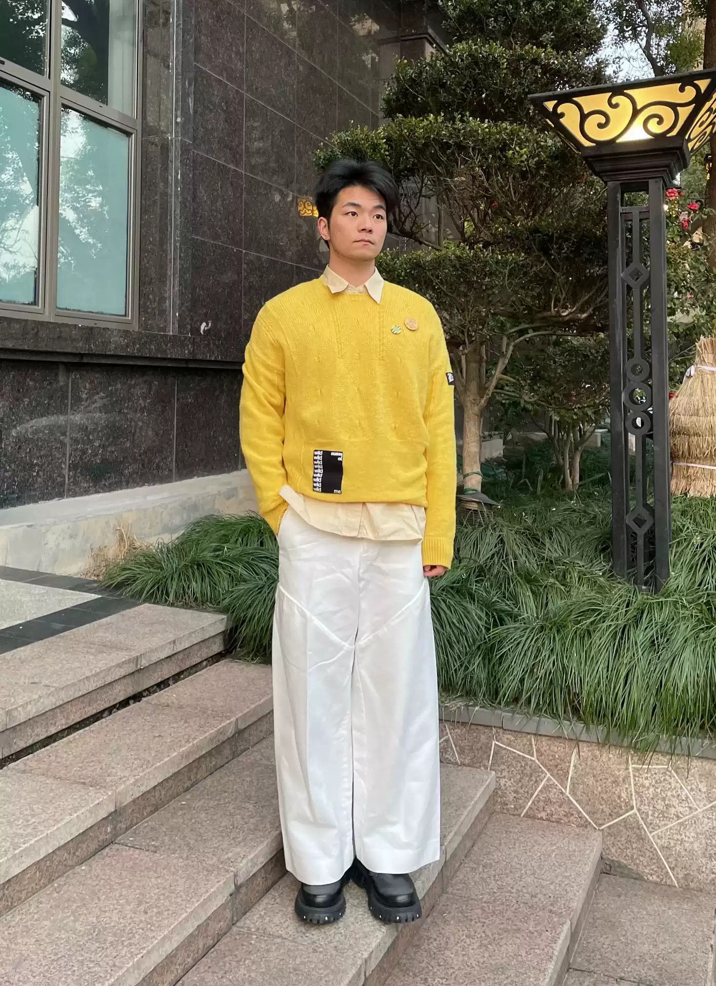 Raf Simons Raf Simons 21SS show yellow patch badge silhouette 