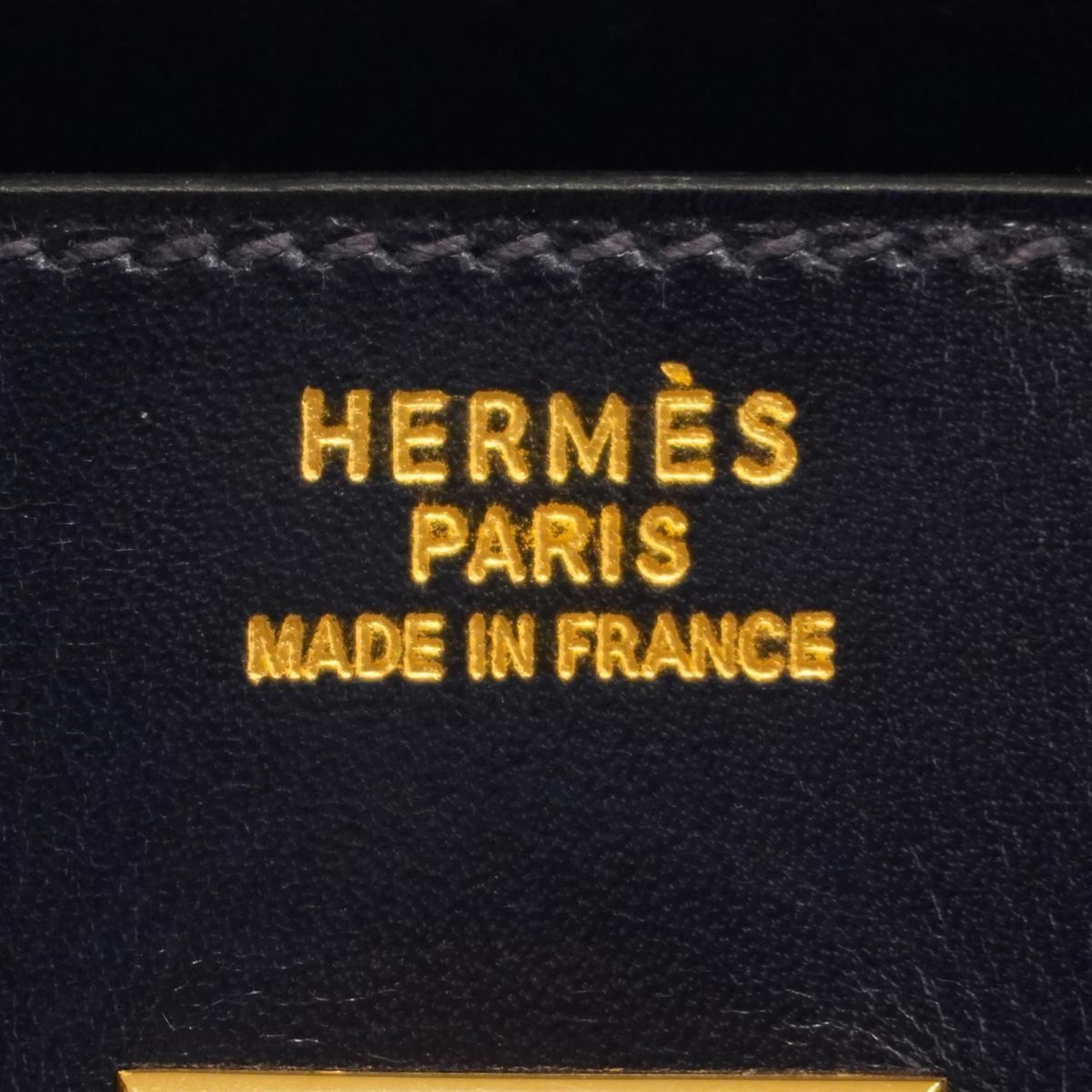 Hermes HERMES Handbag Birkin 35 C Engraved Box Calf Navy Ladies Size ONE SIZE - 5 Thumbnail