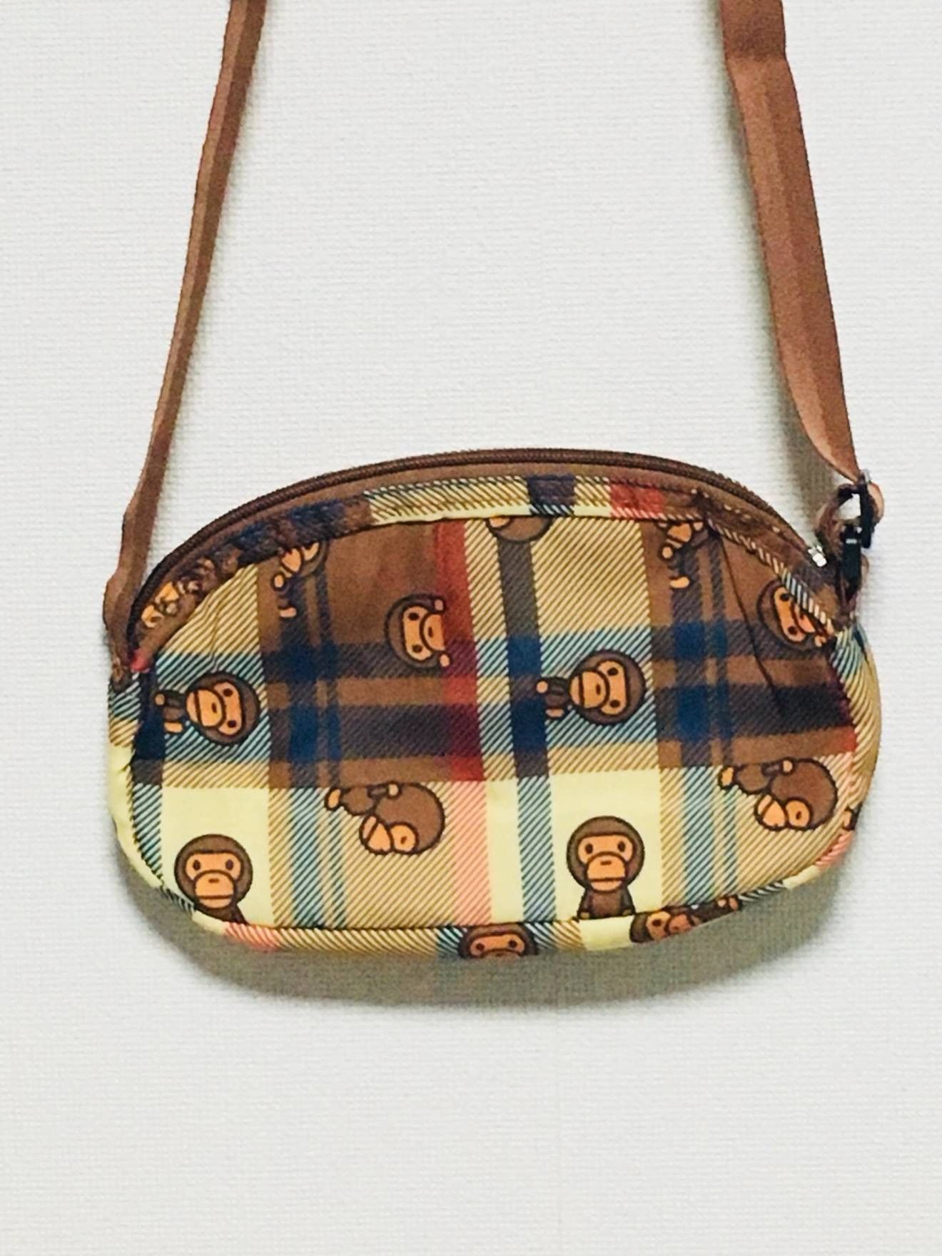 Bape Shoulder Bag Baby Milo Burberry Plaid Sling Cross Body, Men's