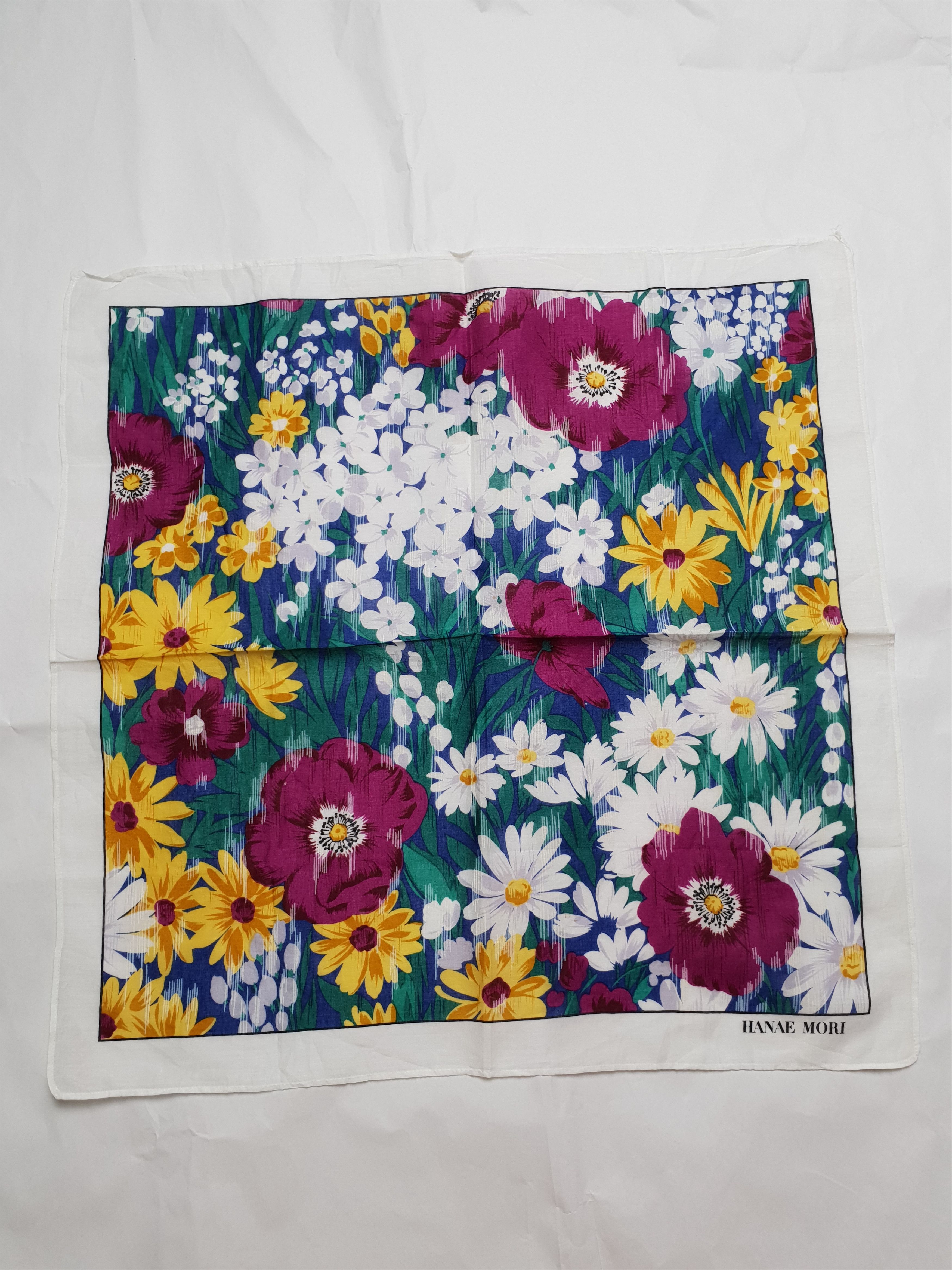Japanese Brand Handky Bandana Hanae Mori Japanese Sunflower Size ONE SIZE - 2 Thumbnail