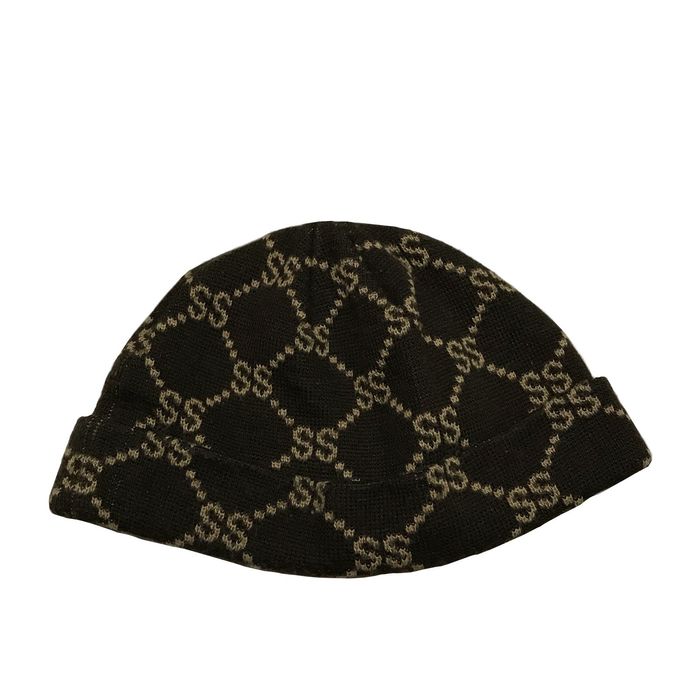 Stussy RARE Stussy Rip Off Gucci Monogram Beanie | Grailed