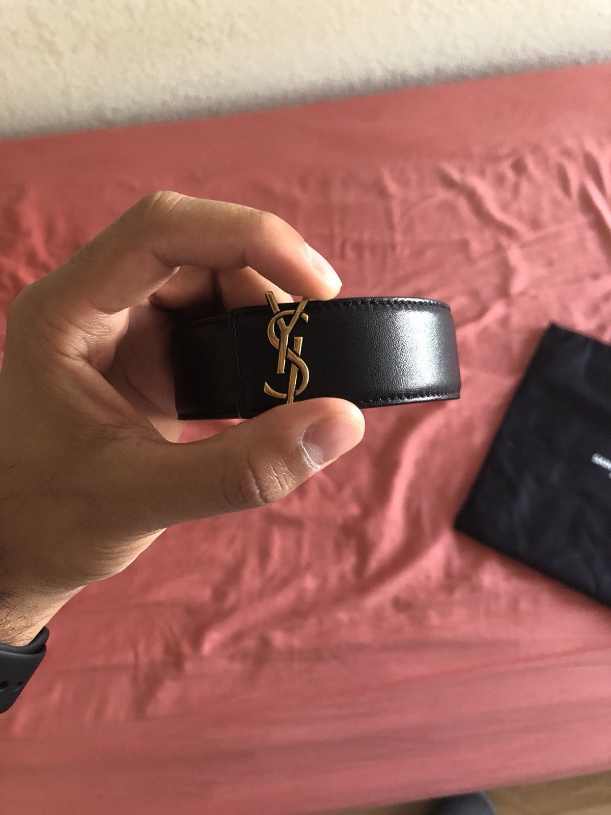 saint laurent logo belt