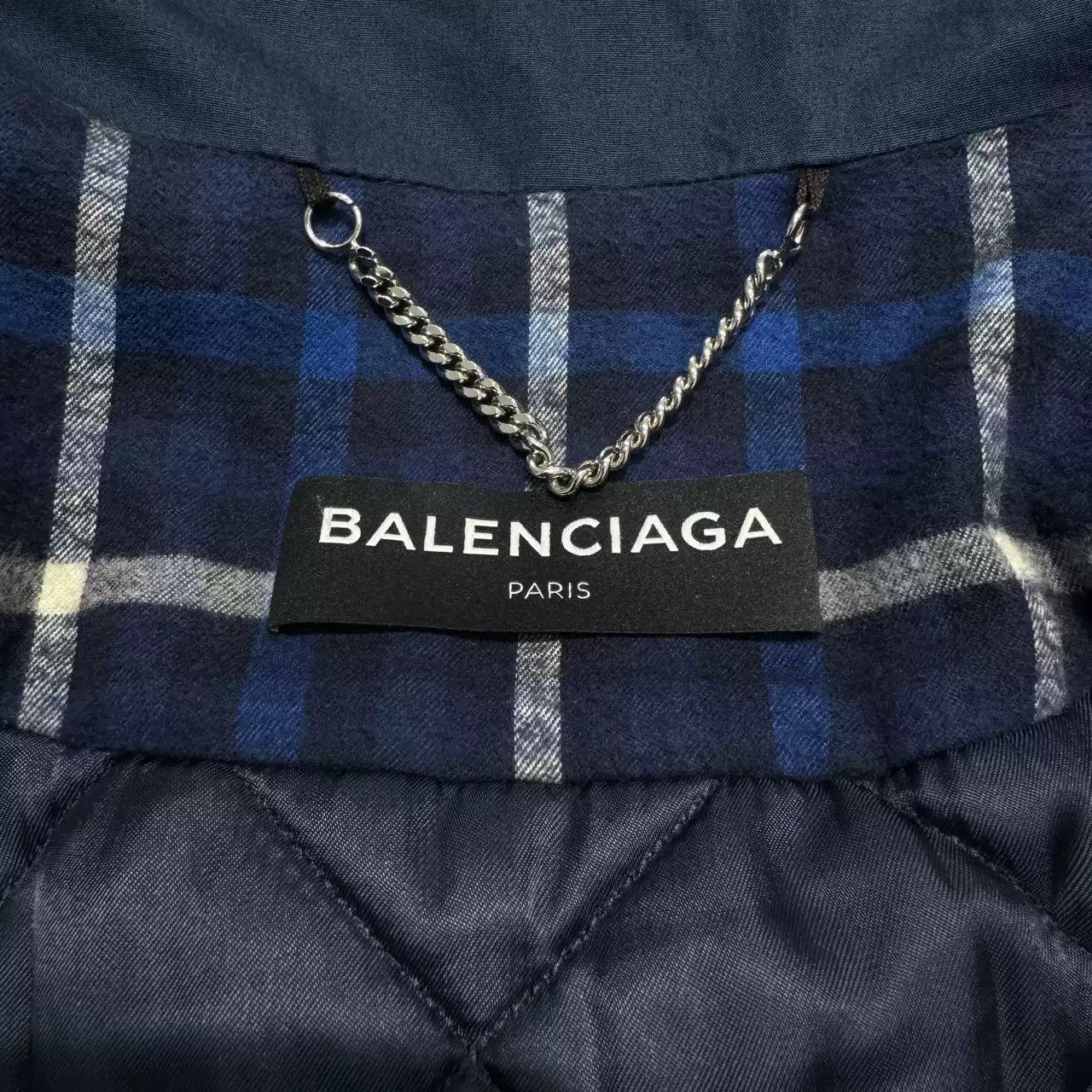 Balenciaga Balenciaga blue plaid cotton jacket Size US M / EU 48-50 / 2 - 2 Thumbnail