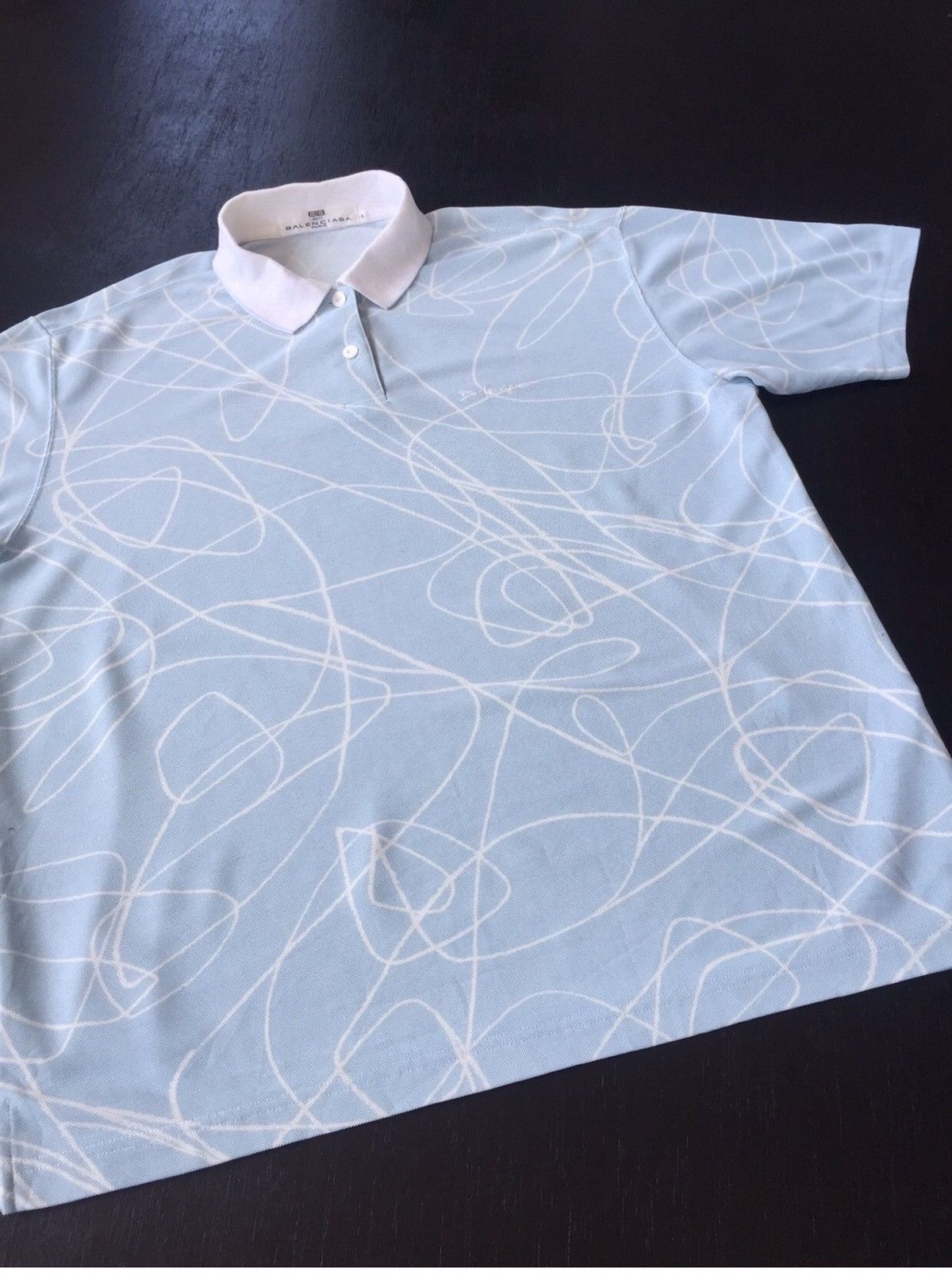 Balenciaga Balenciaga Paris Overprint Shrit Ice Blue 22x25:5 Size US L / EU 52-54 / 3 - 3 Thumbnail