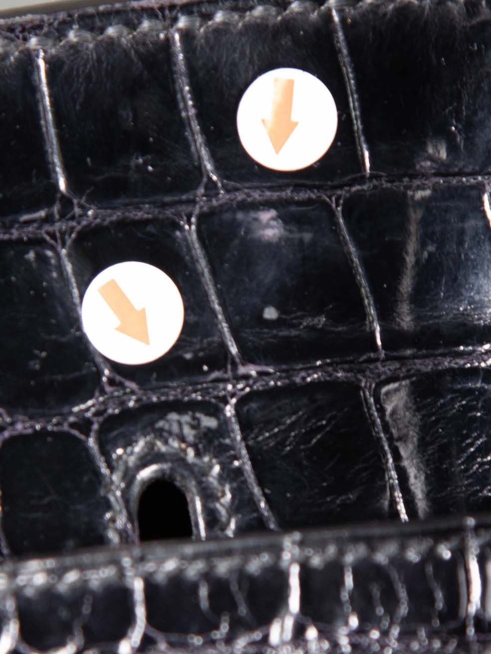 Hermes 1999 Noir Shiny Porosus Croc PHW Haut à Courroies Birkin 40 Size ONE SIZE - 15 Thumbnail