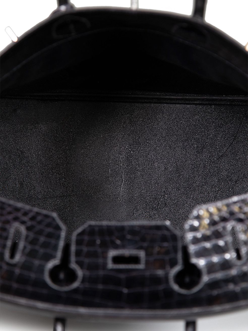 Hermes 1999 Noir Shiny Porosus Croc PHW Haut à Courroies Birkin 40 Size ONE SIZE - 6 Thumbnail