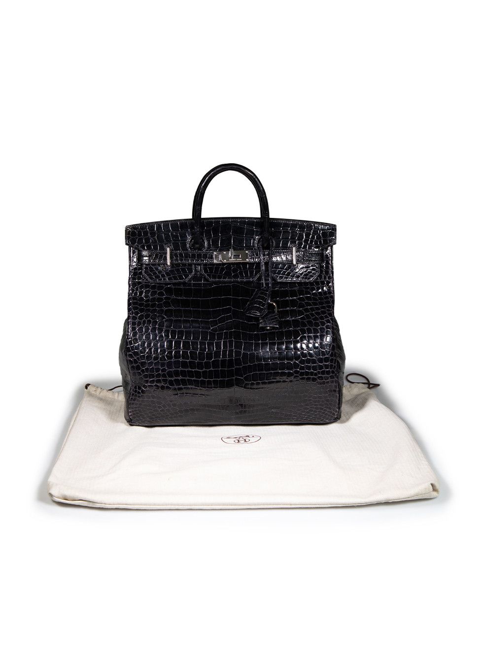 Hermes 1999 Noir Shiny Porosus Croc PHW Haut à Courroies Birkin 40 Size ONE SIZE - 19 Thumbnail