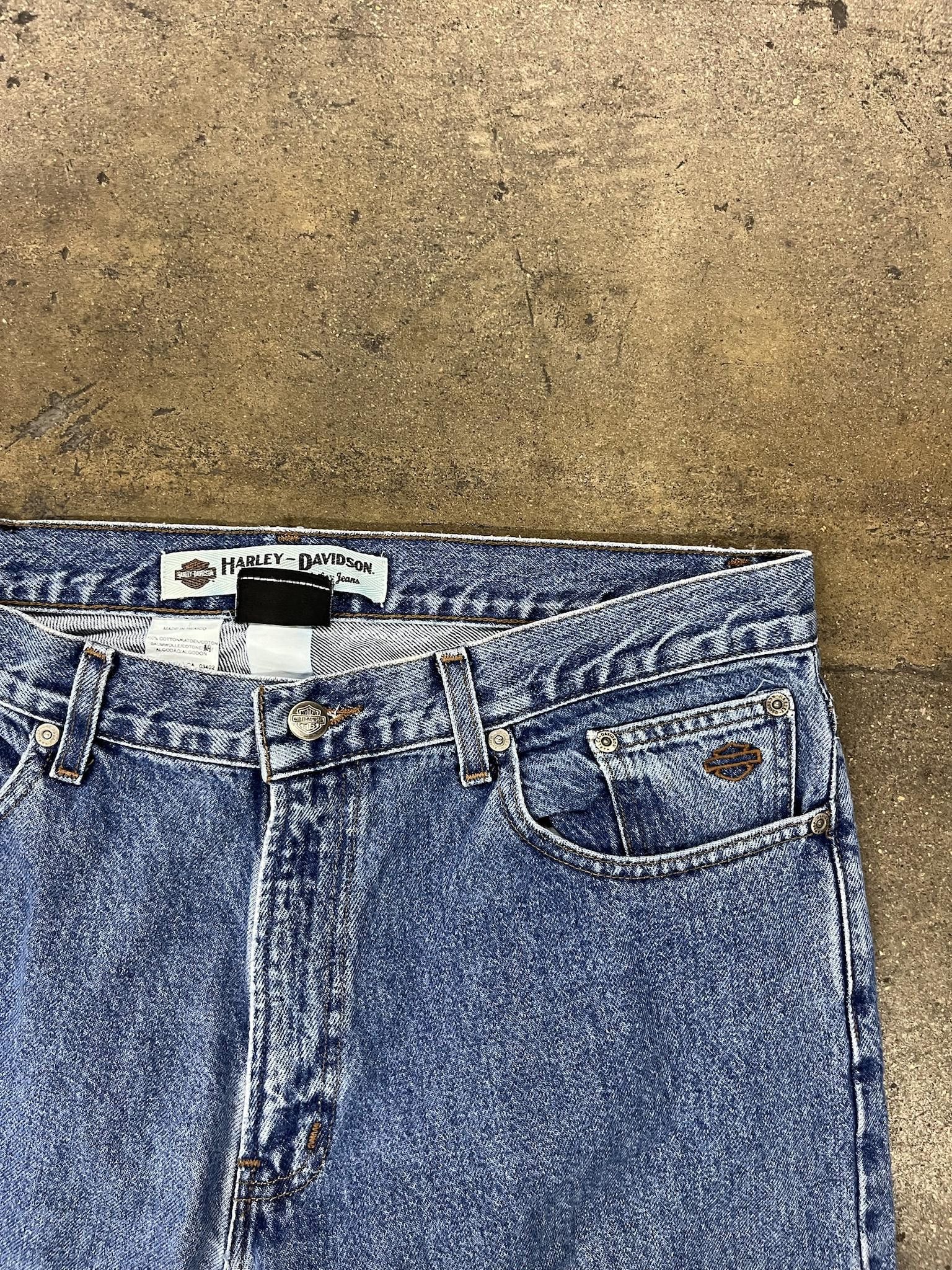 Harley Davidson × Vintage Vintage 1990's Harley Davidson Straight Leg Jeans Size US 36 / EU 52 - 2 Thumbnail
