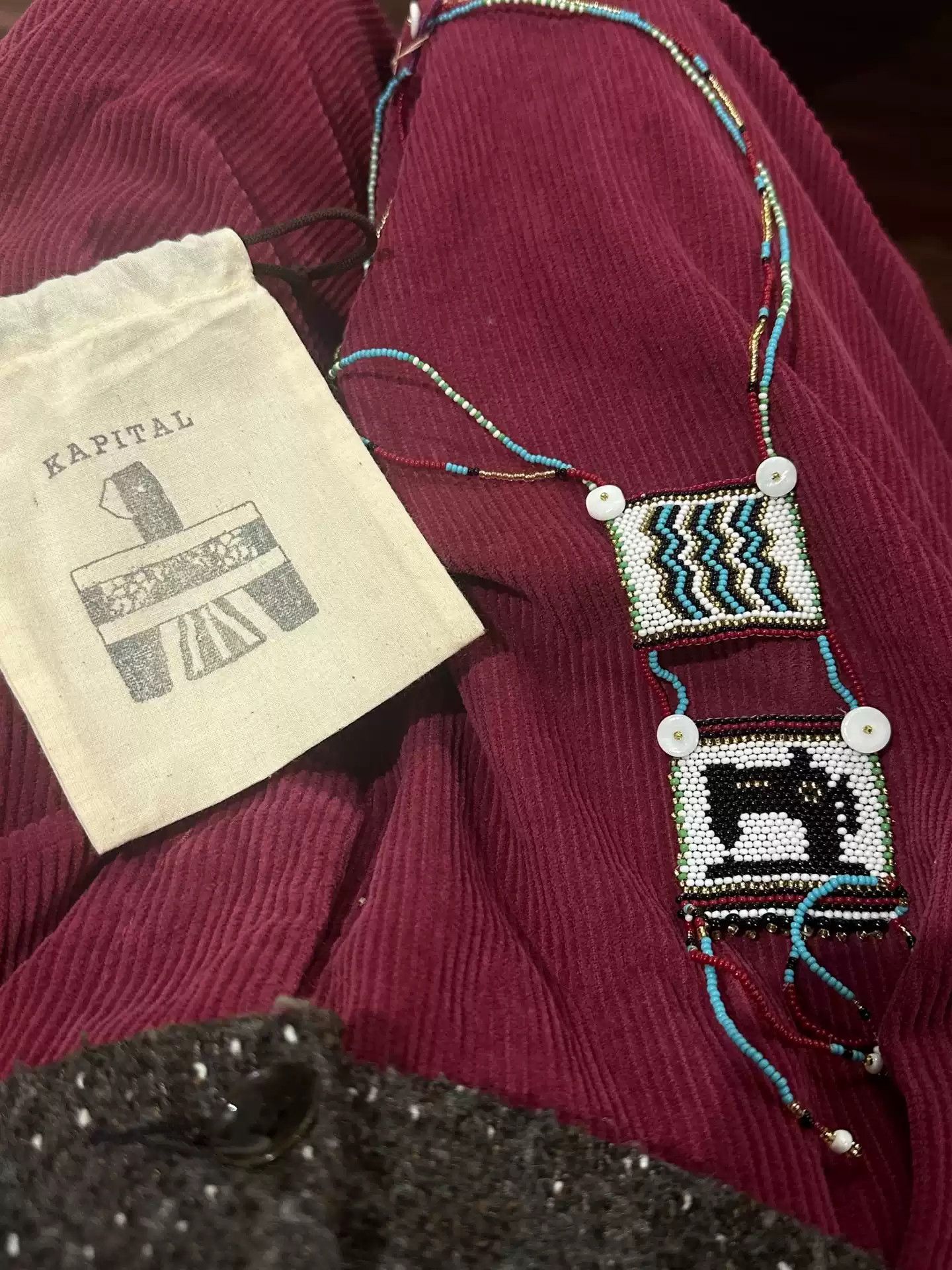 Kapital Kapital double-layer sewing machine beaded necklace Size ONE SIZE - 4 Thumbnail
