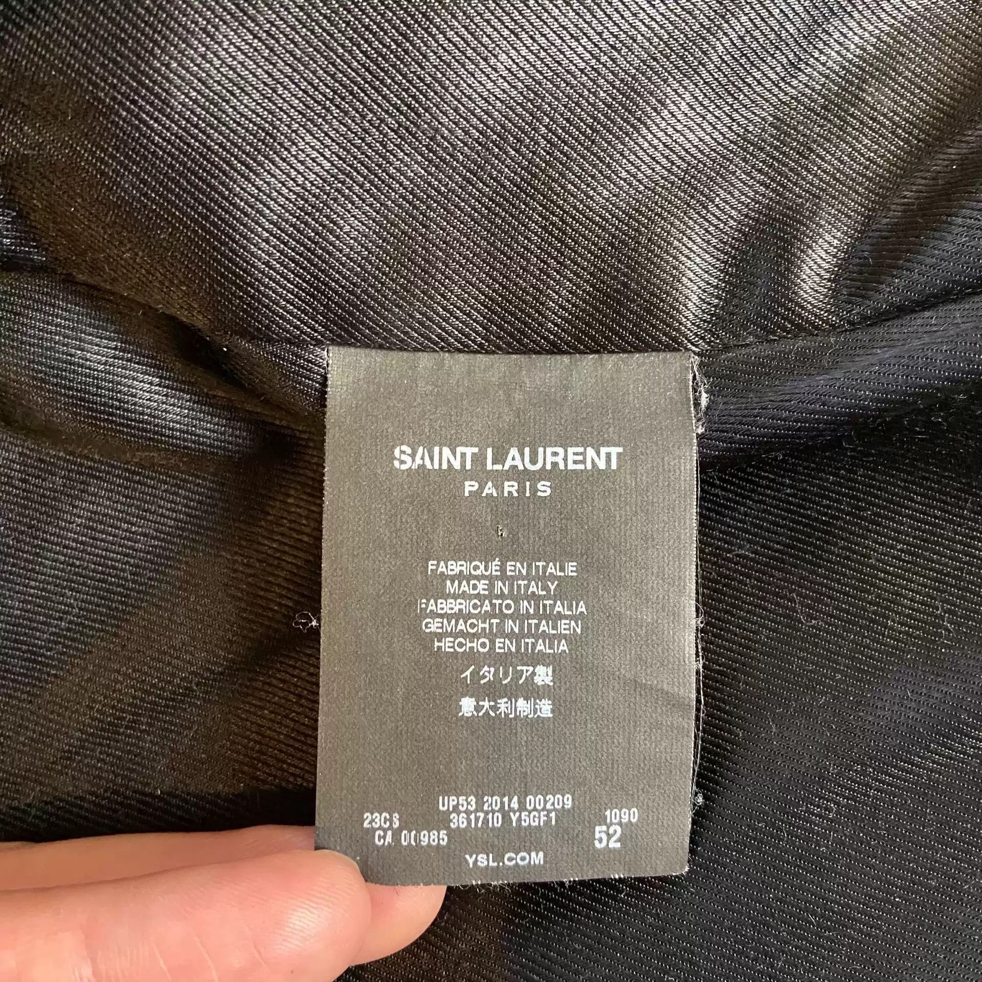 Saint Laurent Paris Saint Laurent slp14fw black and white motorcycle leather Size US L / EU 52-54 / 3 - 4 Thumbnail