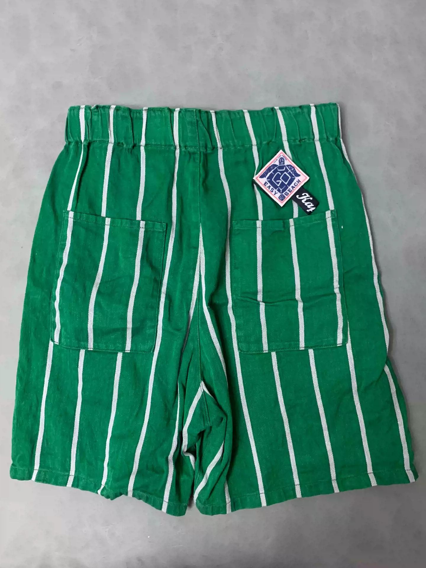 Kapital Kapital Green cotton and linen shorts with vertical stripes Size US 34 / EU 50 - 2 Thumbnail
