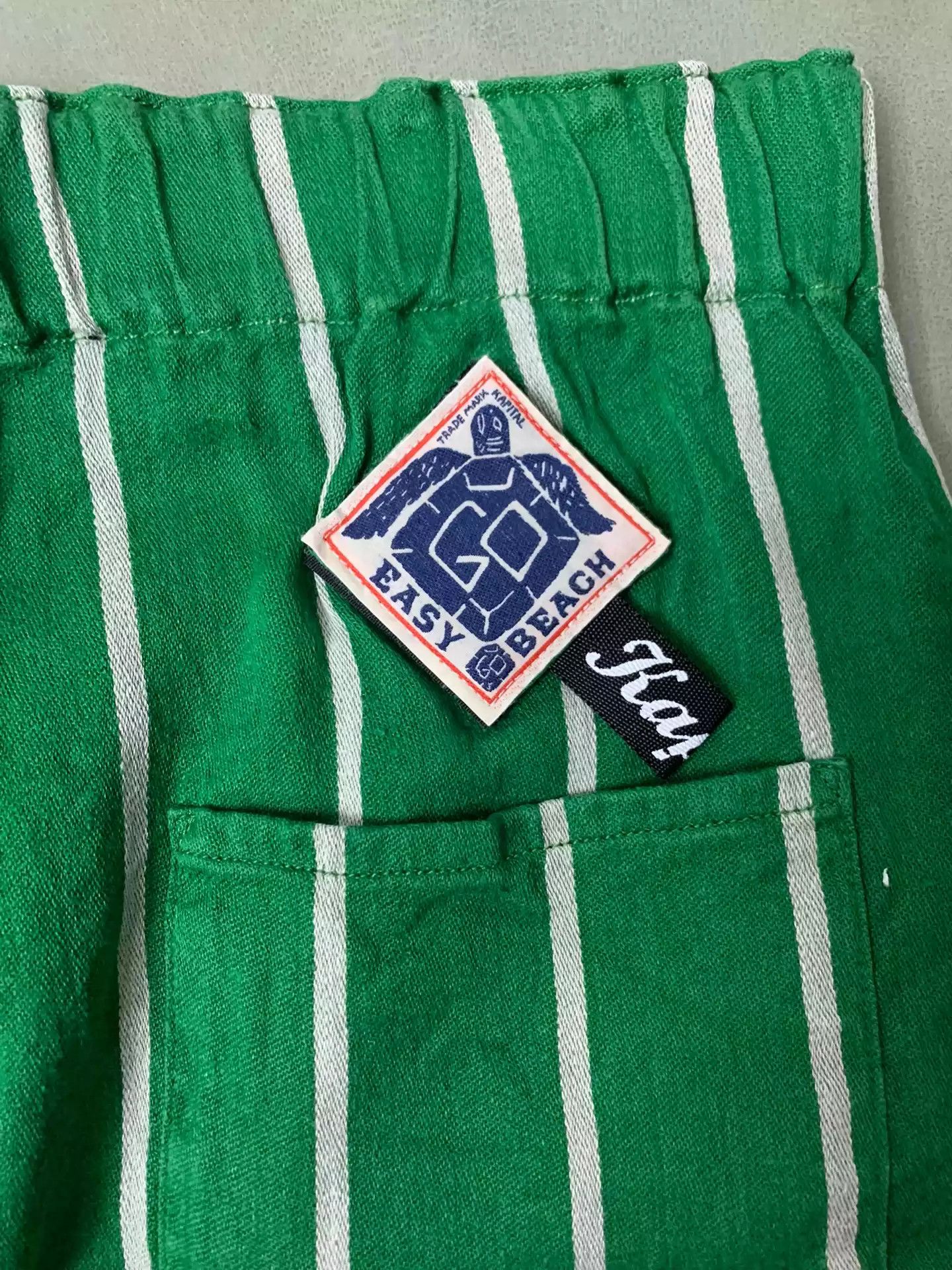 Kapital Kapital Green cotton and linen shorts with vertical stripes Size US 34 / EU 50 - 3 Thumbnail