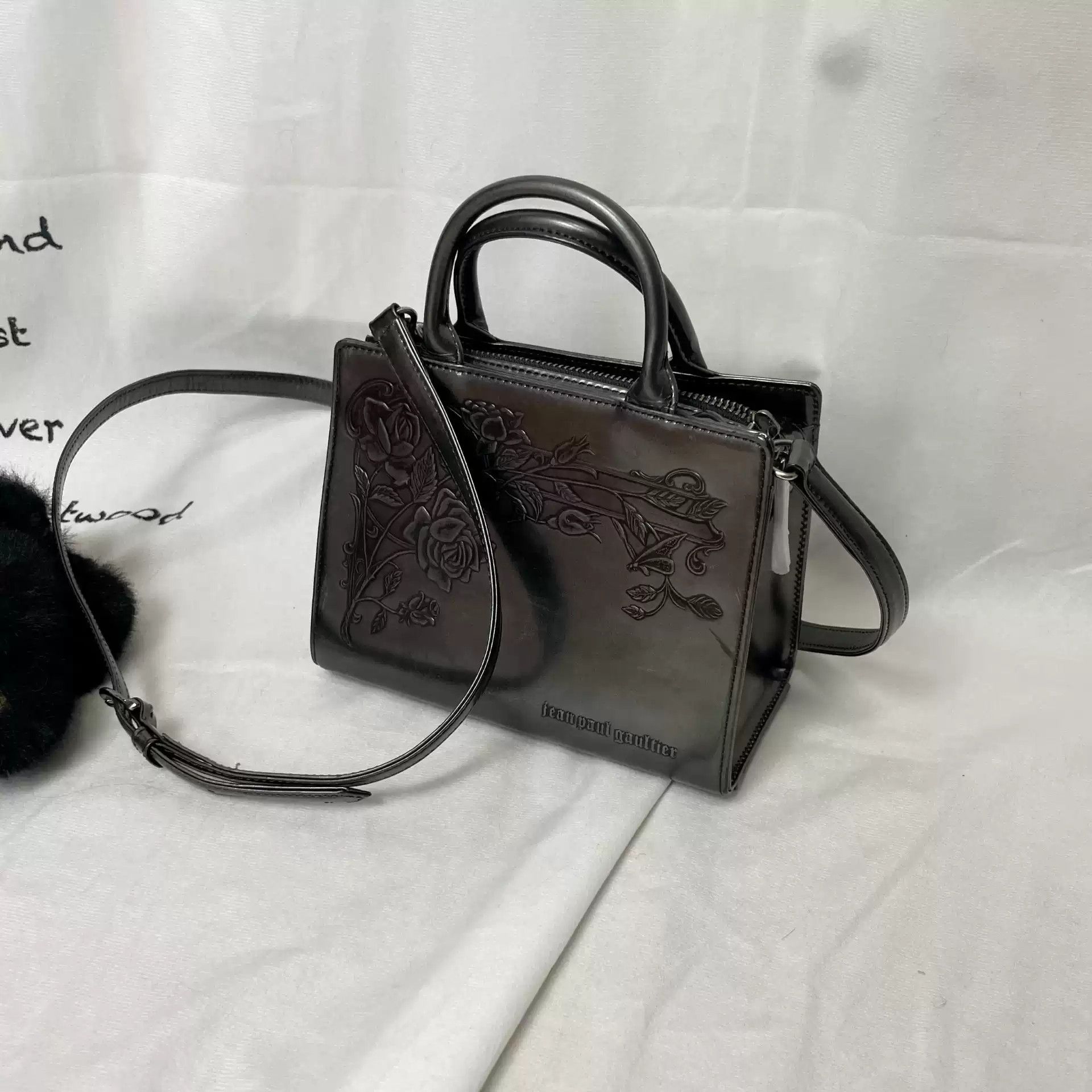 Jean Paul Gaultier John Paul Goultier Gold Gun Print Silver Square Bag Size ONE SIZE - 6 Thumbnail