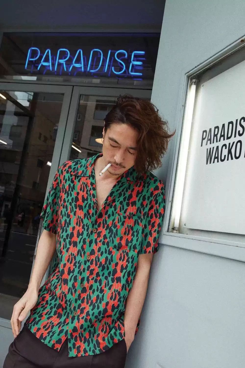 トップス WACKO MARIA / LEOPARD OPEN COLLAR SHIRT WACKO MARIA/LEOPARD OPEN COLLAR SHIRT（WHITE）［レオパード