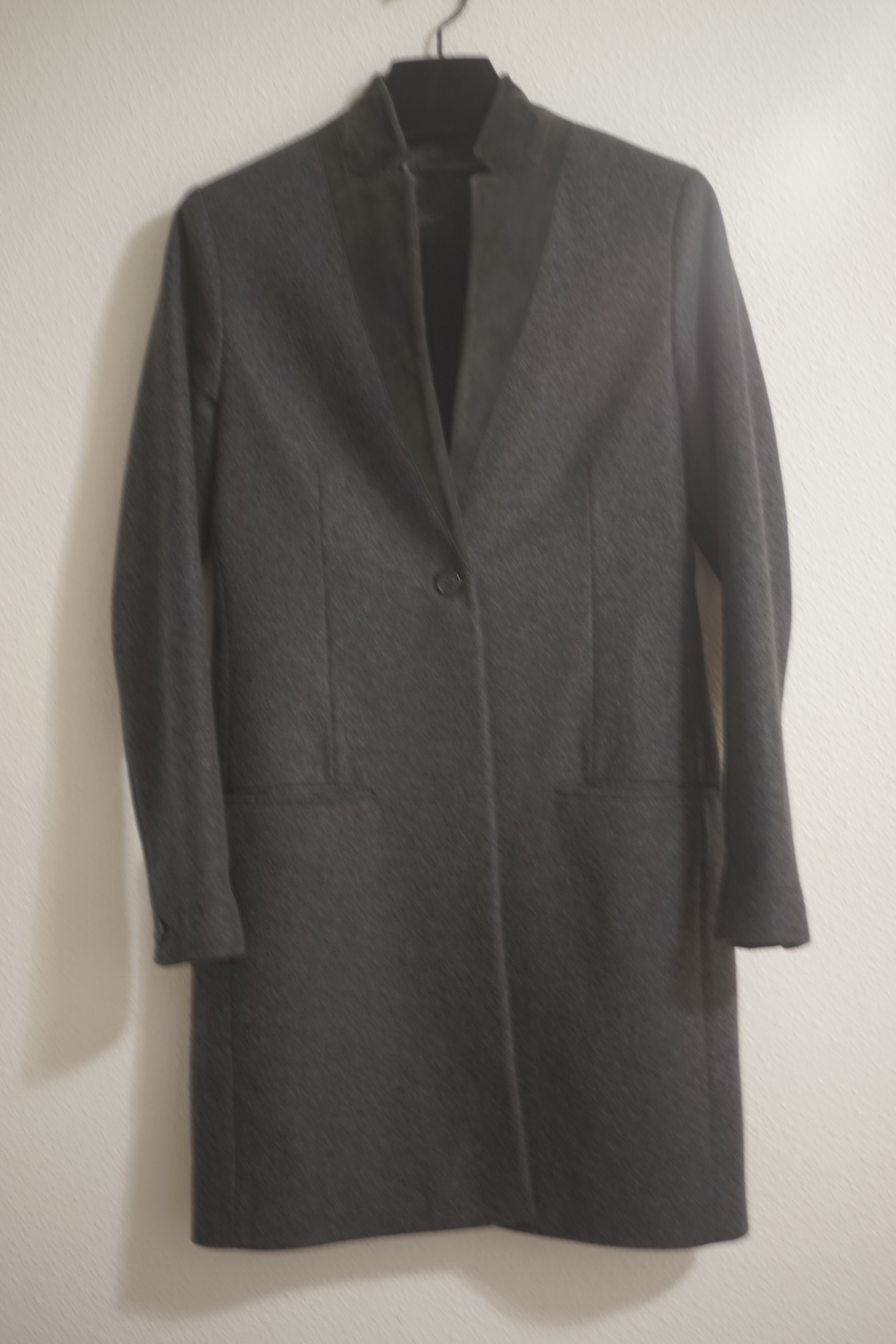 Allsaints Wool Slim Suede Collar Coat Size US S / EU 44-46 / 1 - 1 Thumbnail