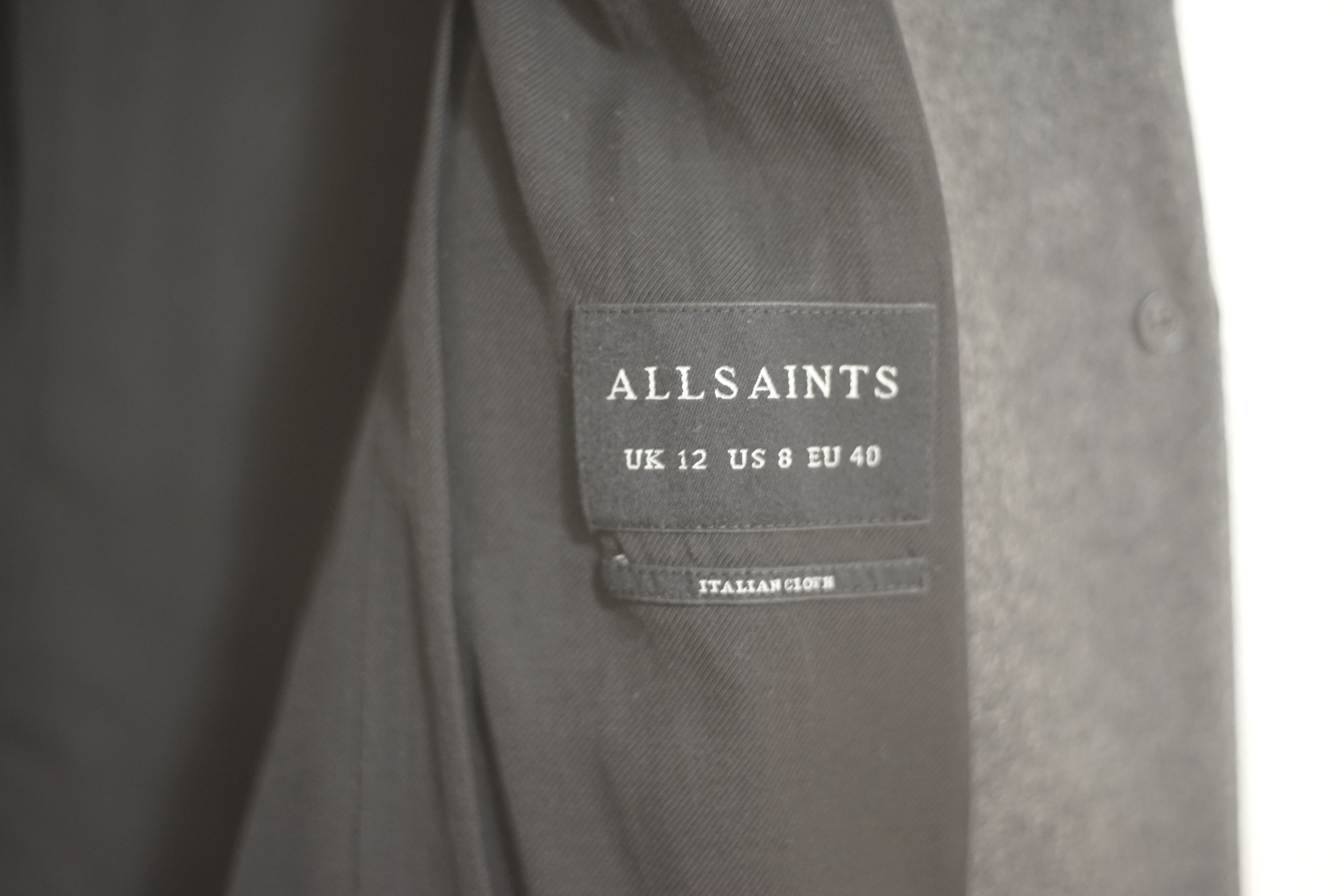 Allsaints Wool Slim Suede Collar Coat Size US S / EU 44-46 / 1 - 5 Thumbnail