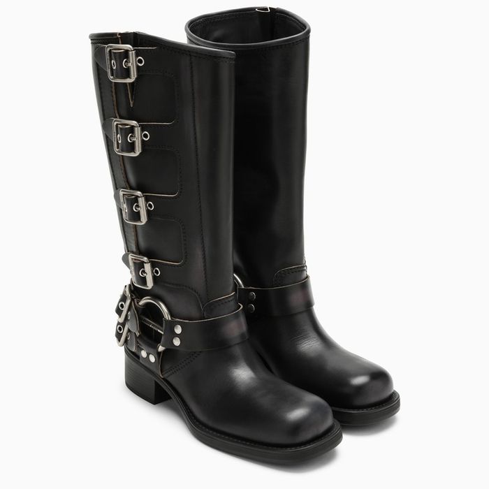 miu miu laced leather boots