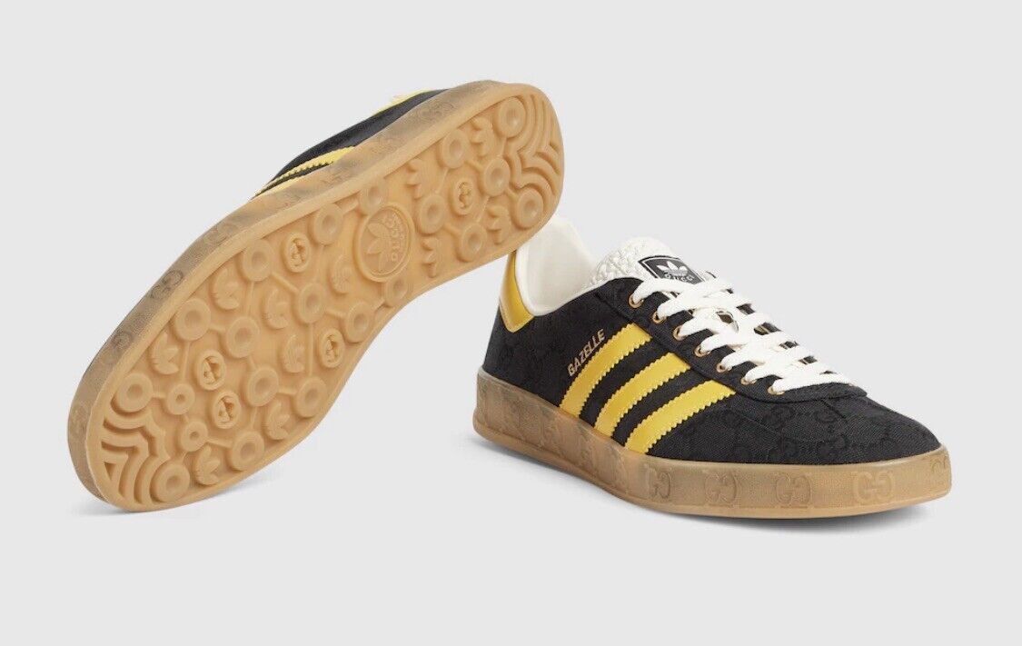 Adidas × Gucci x Adidas Gazelle Monogram Sneakers in Black Size US 13 / EU 46 - 2 Thumbnail