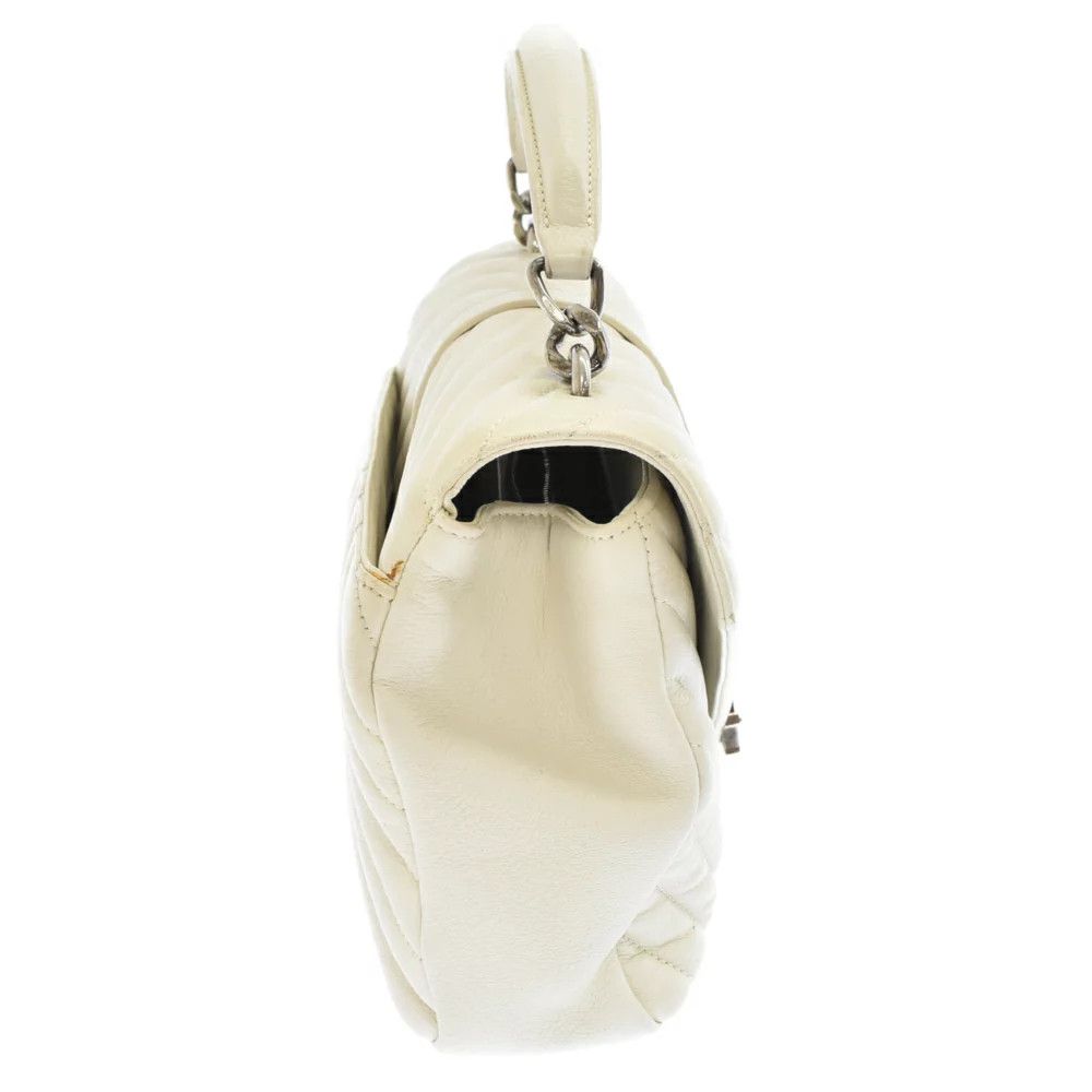 Yves Saint Laurent Paris Satchel 2way Chain Shoulder Bag White