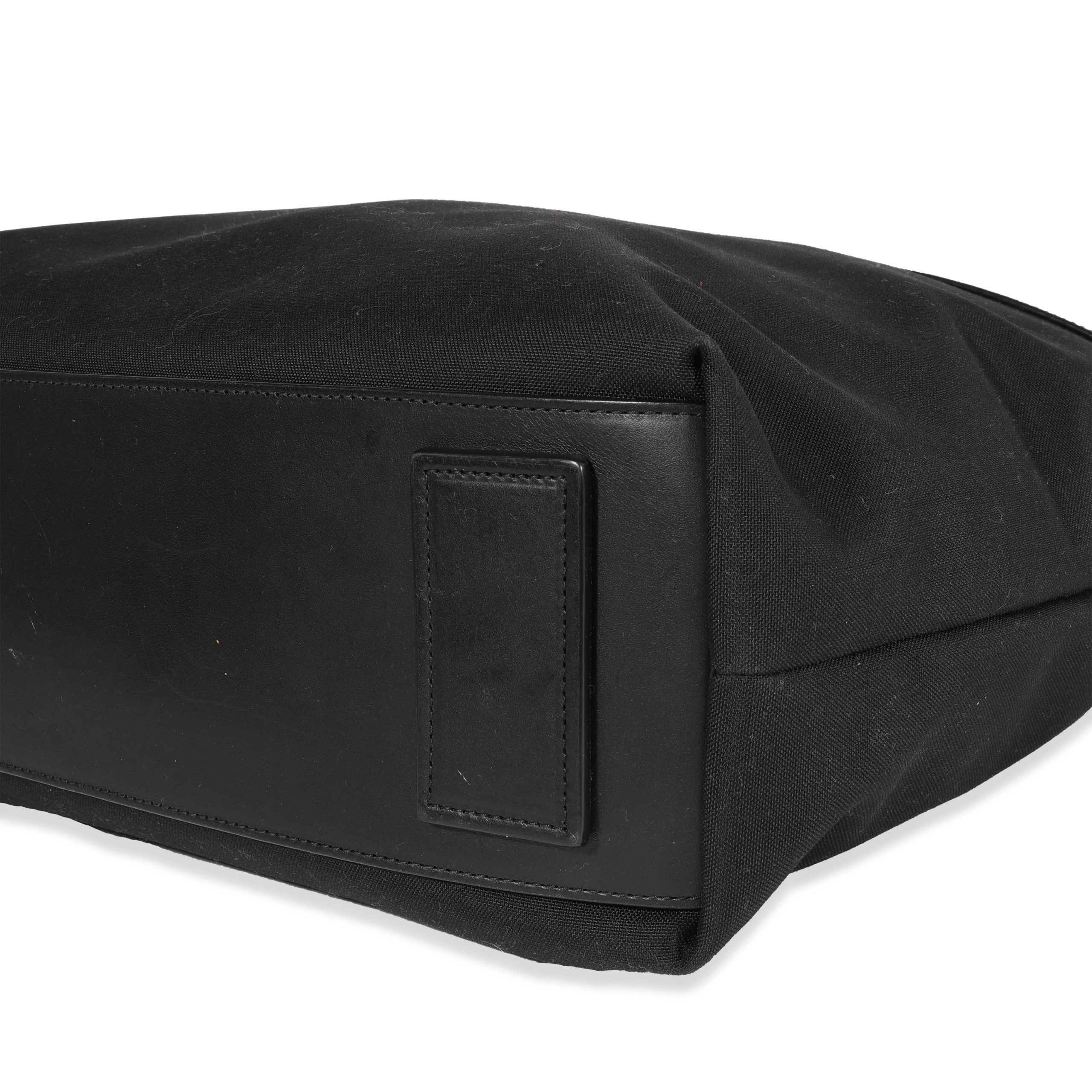 Yves Saint Laurent Black Canvas & Leather Tote