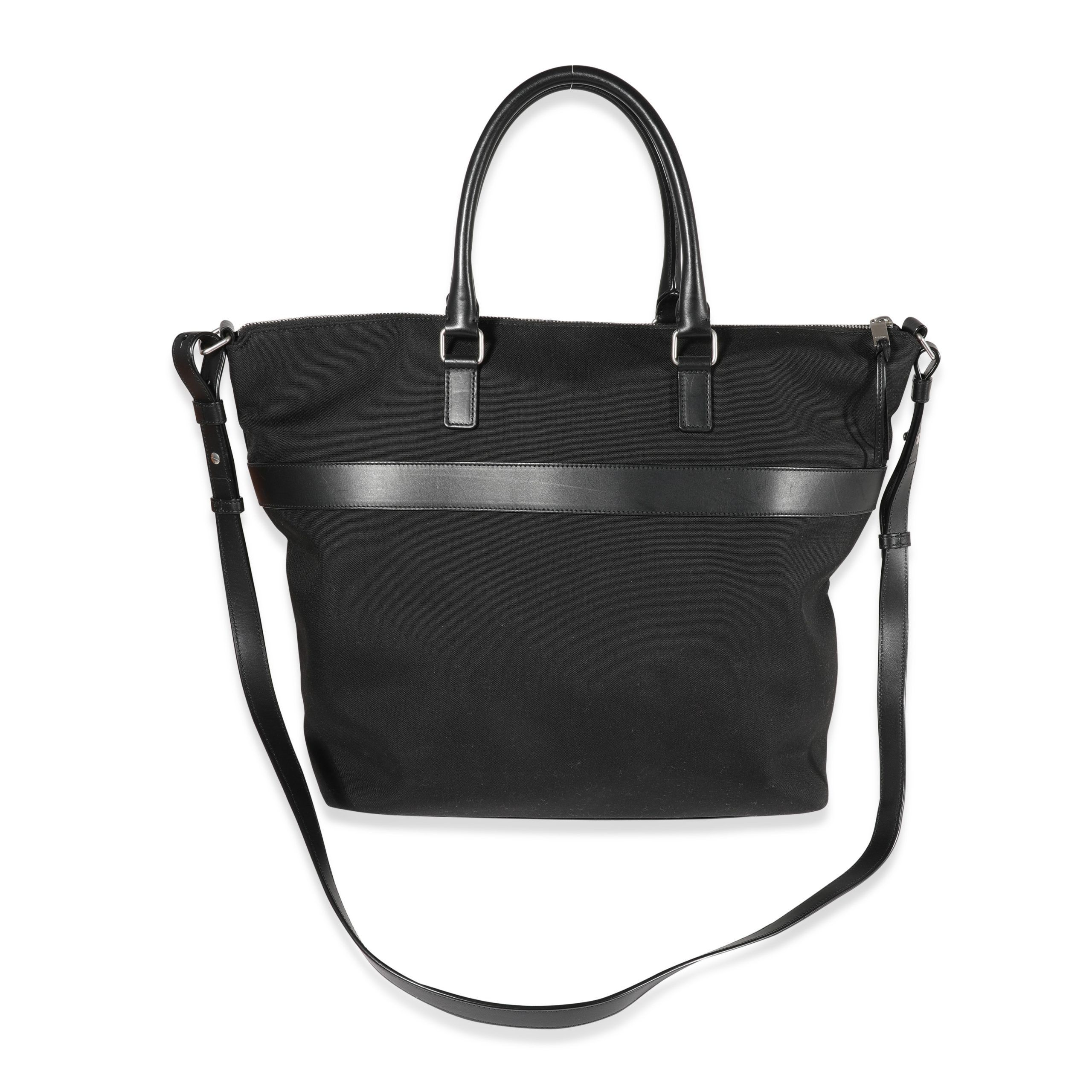 Yves Saint Laurent Black Canvas & Leather Tote