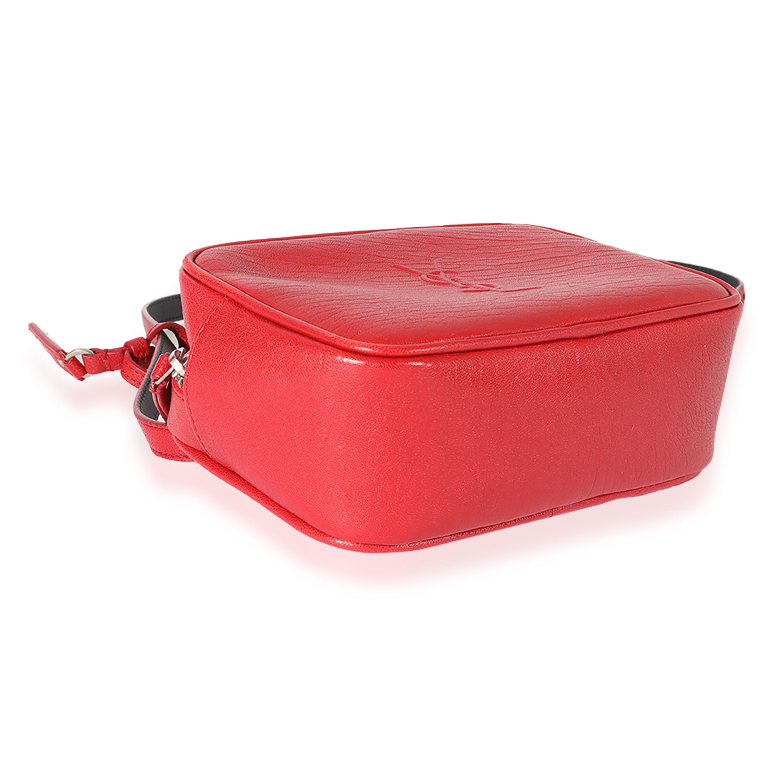 Yves Saint Laurent Red Leather Monogram Lou Belt Bag