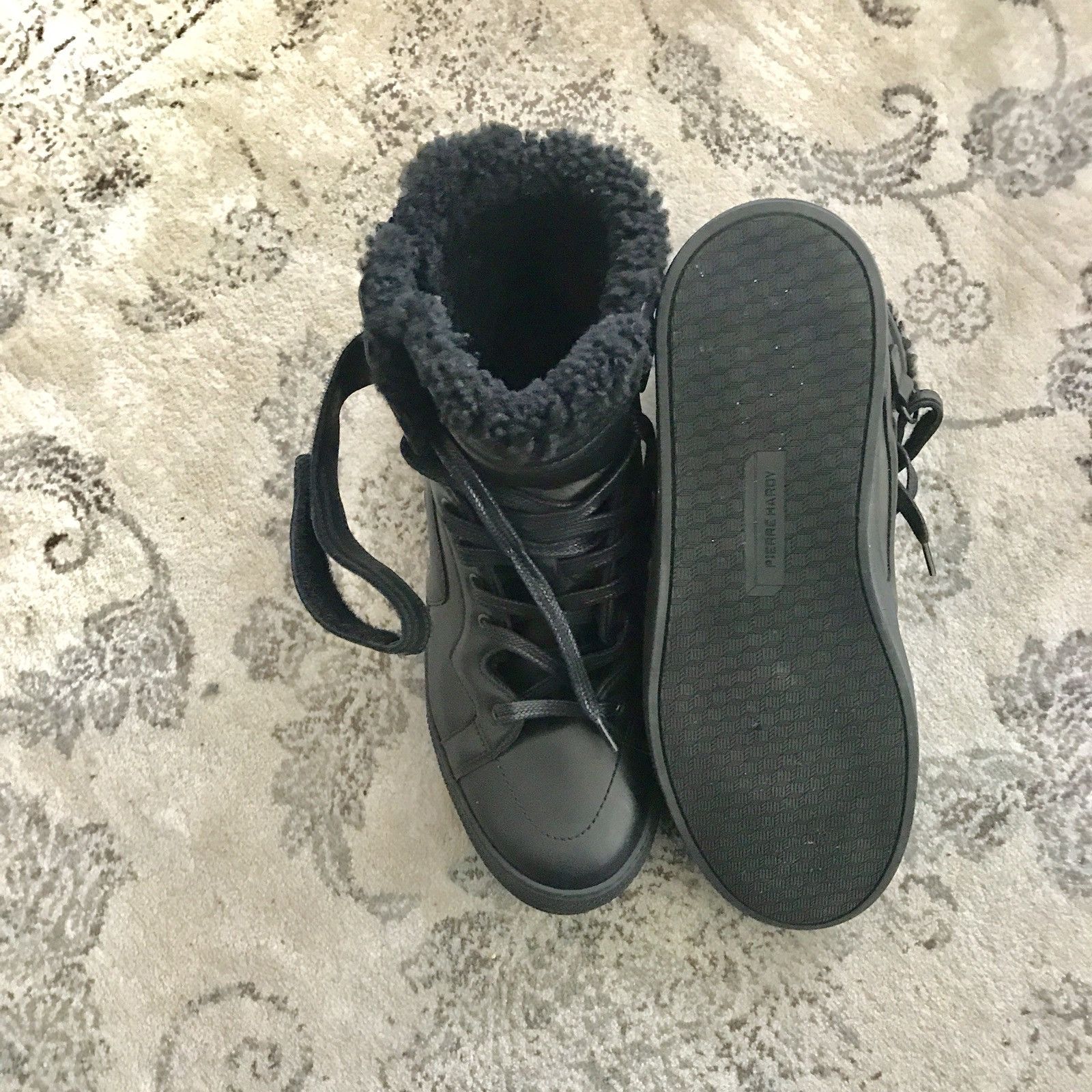 Shearling Fur Lined Leather Sneakers