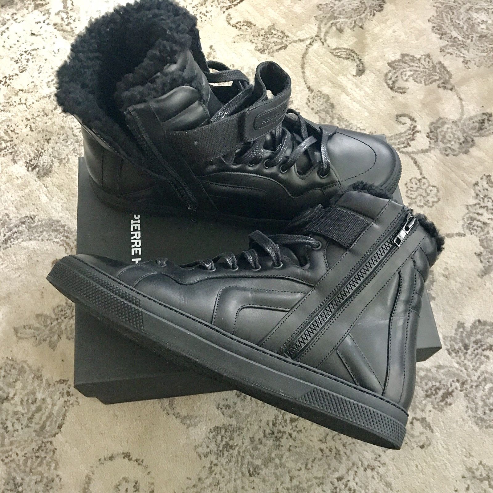 Shearling Fur Lined Leather Sneakers