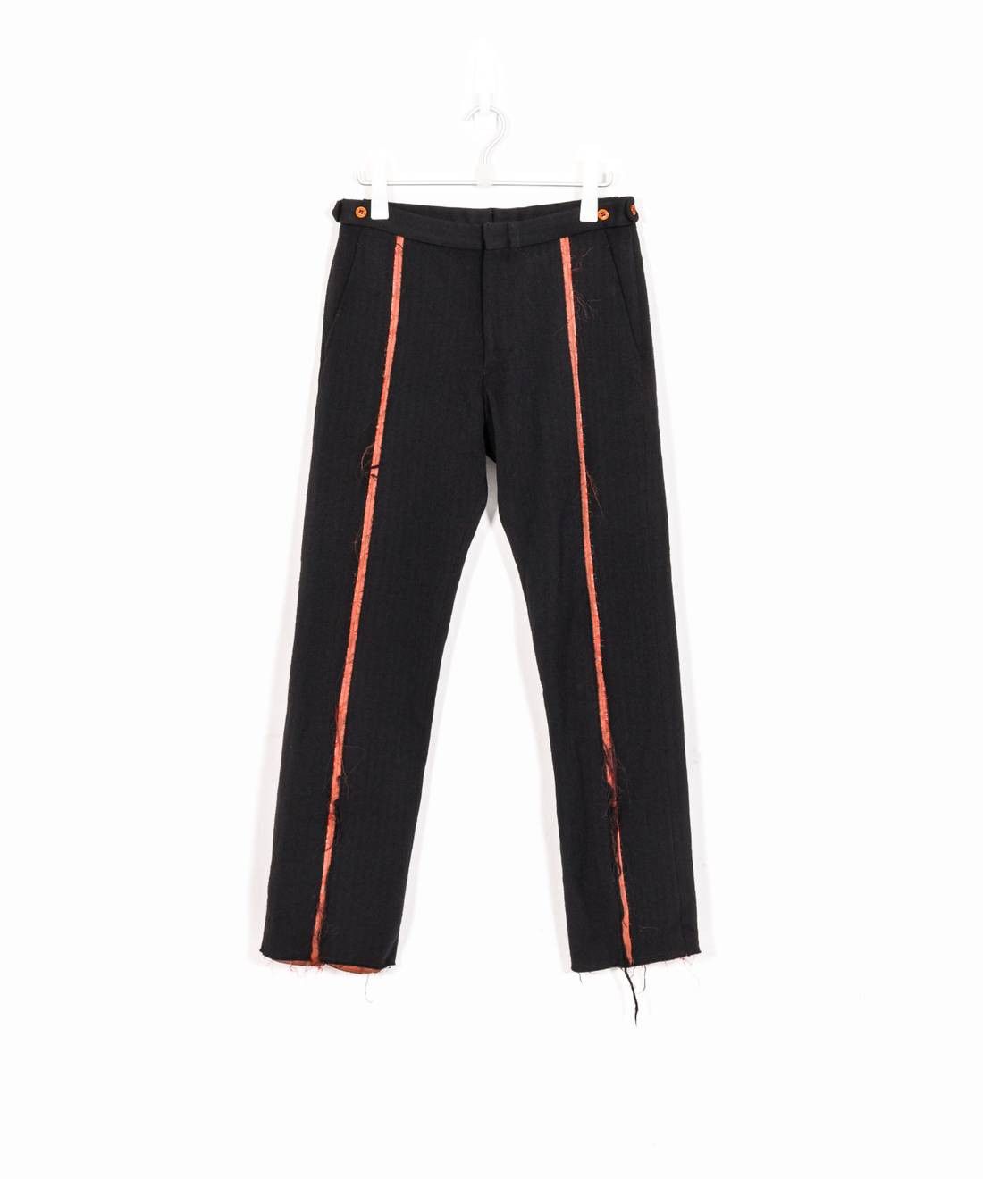 Comme des Garcons Homme Plus AW02 Orange Raw Front Stripe Trousers Size US 30 / EU 46 - 1 Thumbnail