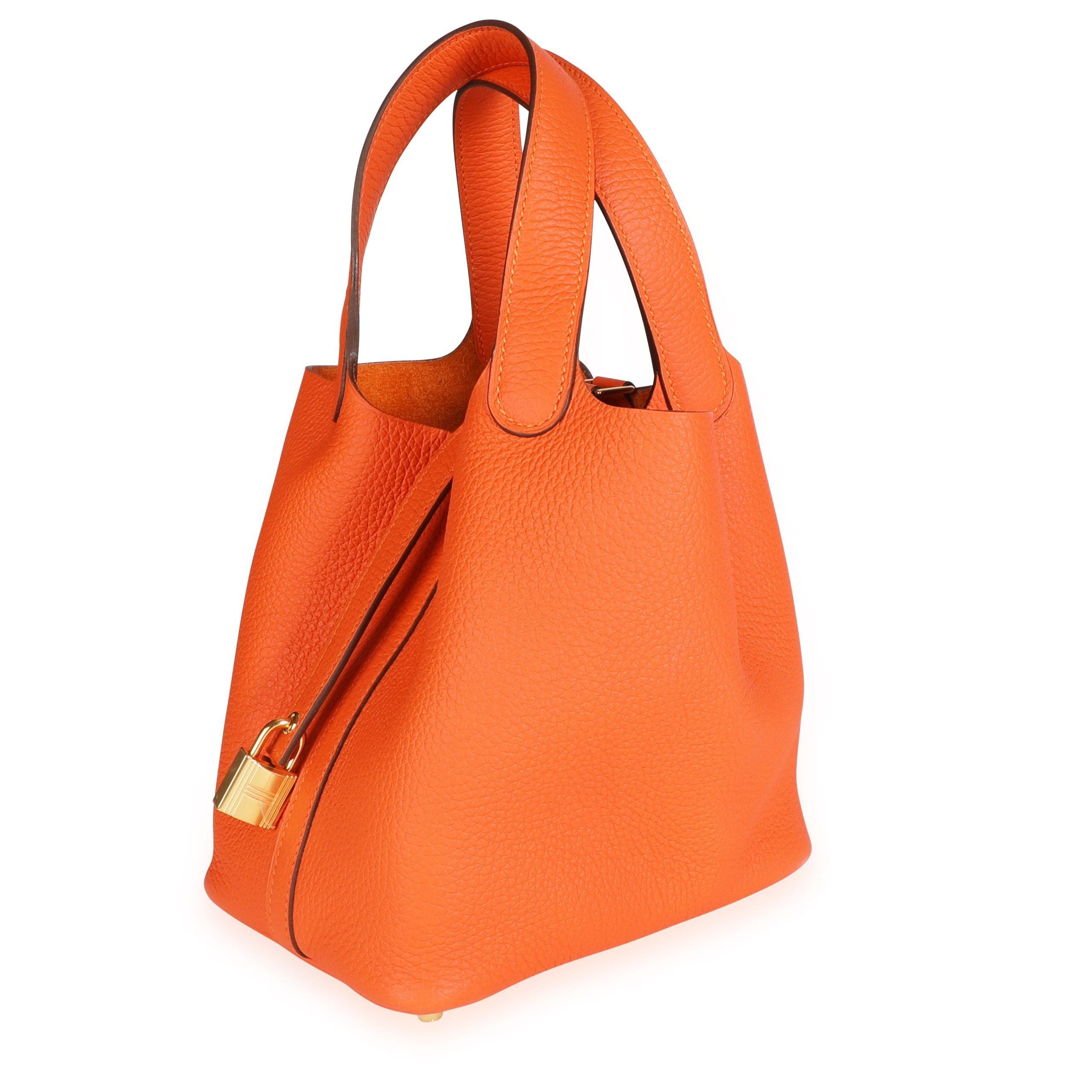 NIB Hermès Feu Clémence Leather Picotin 18 Lock GHW
