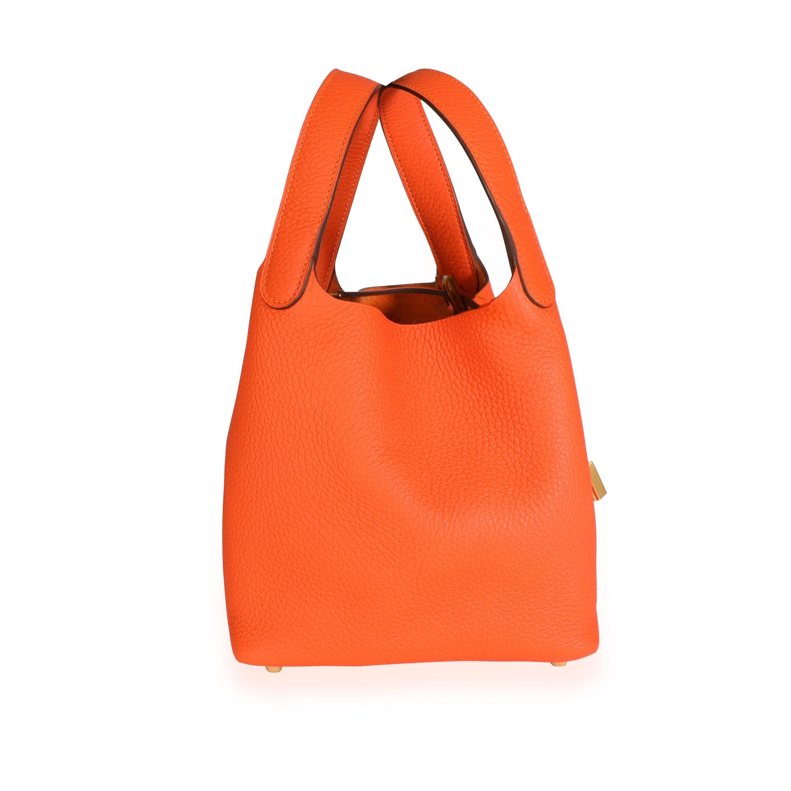 NIB Hermès Feu Clémence Leather Picotin 18 Lock GHW