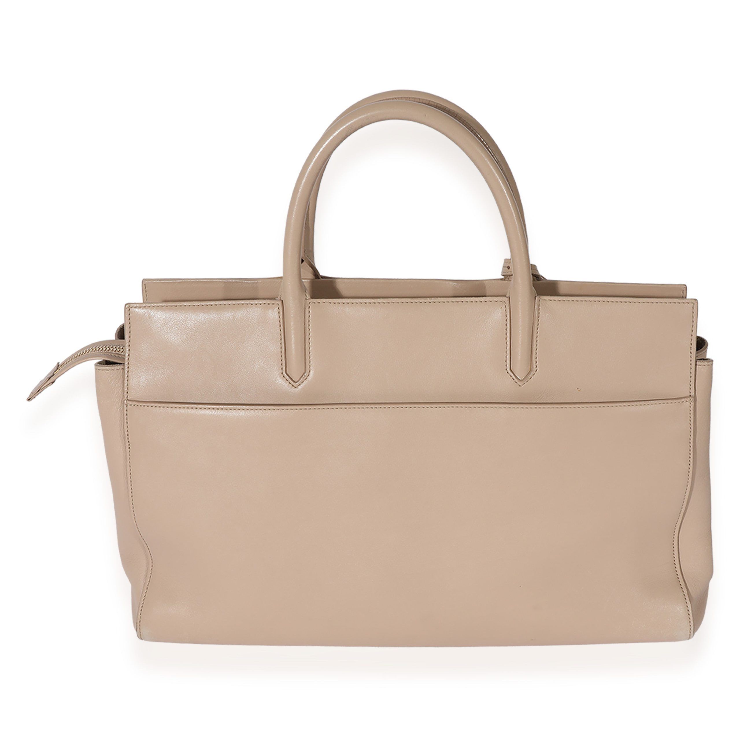 Saint Laurent Beige Leather Medium Rive Cabas Bag