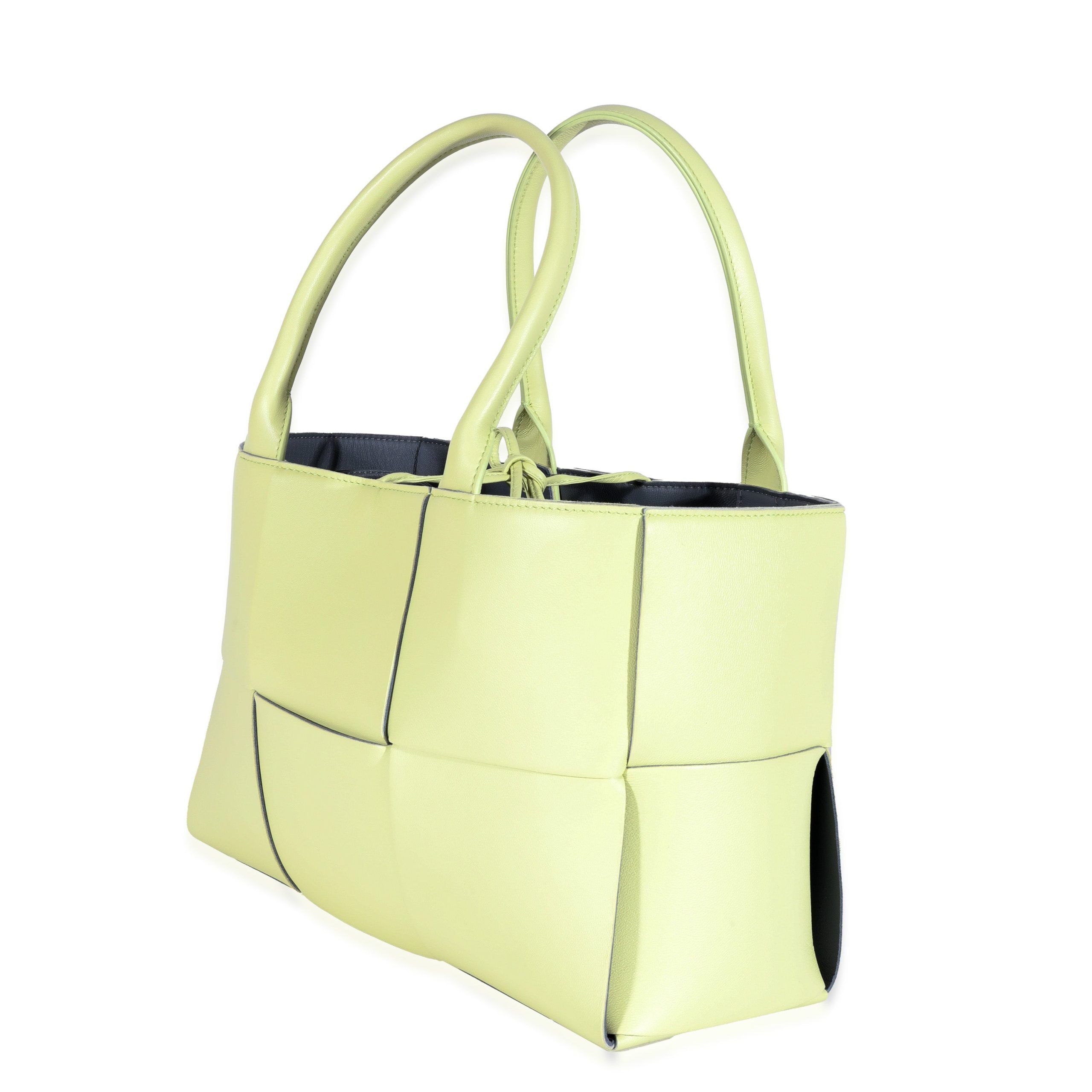 Bottega Veneta Lemon Intrecciato Napa Lambskin Small Arco Tote