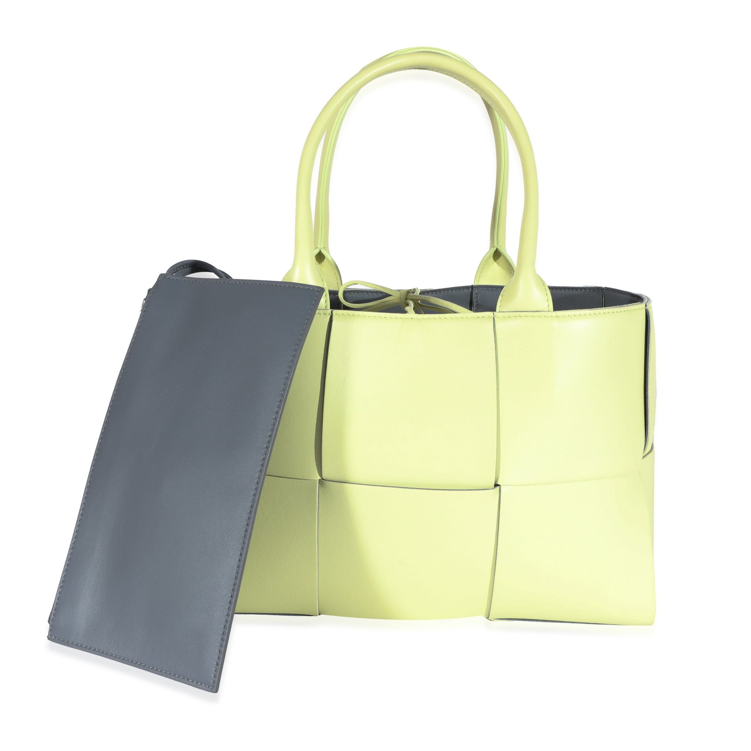 Bottega Veneta Lemon Intrecciato Napa Lambskin Small Arco Tote