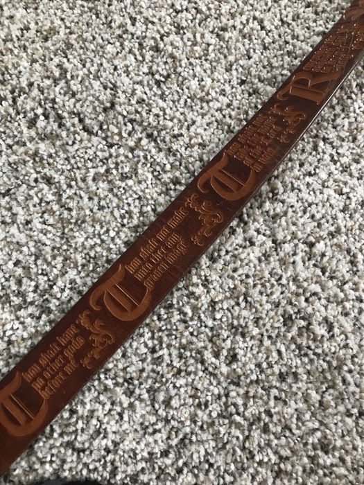 Supreme Ten Commandments Brown Leather Belt L/XL