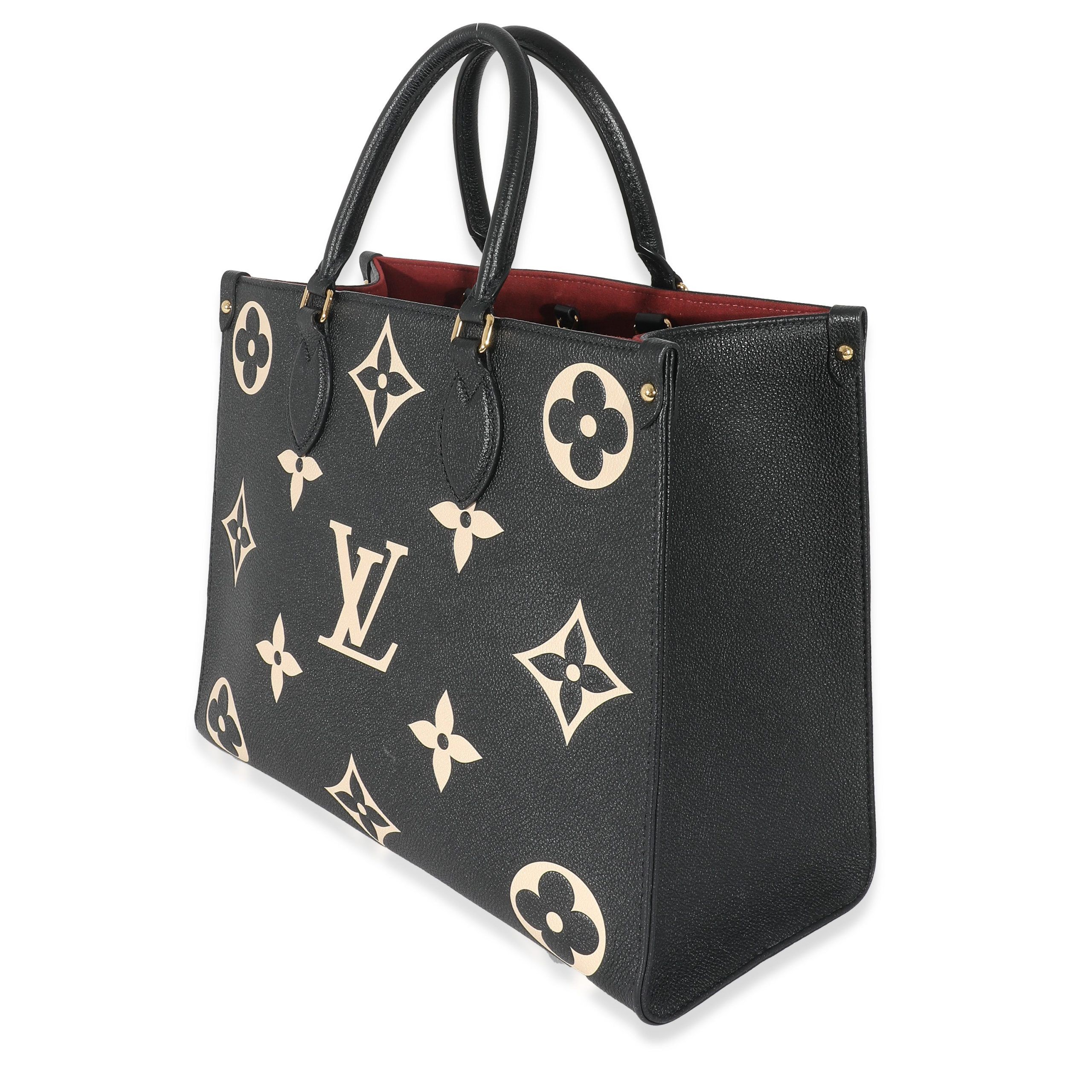 Louis Vuitton Black Beige Monogram Empreinte Onthego MM