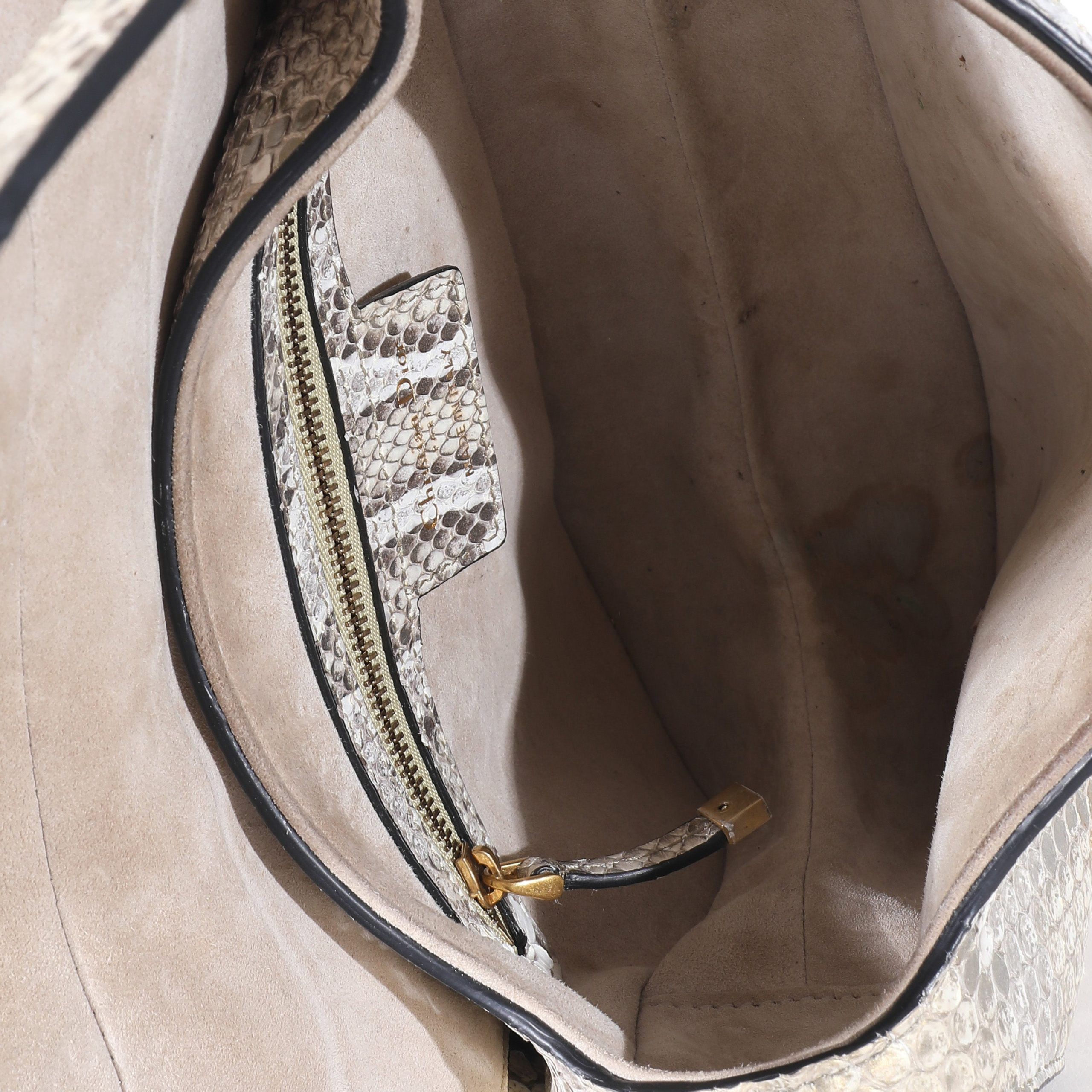 Dior Christian Dior Gold Metallic Python Saddle Bag Size ONE SIZE - 7 Preview