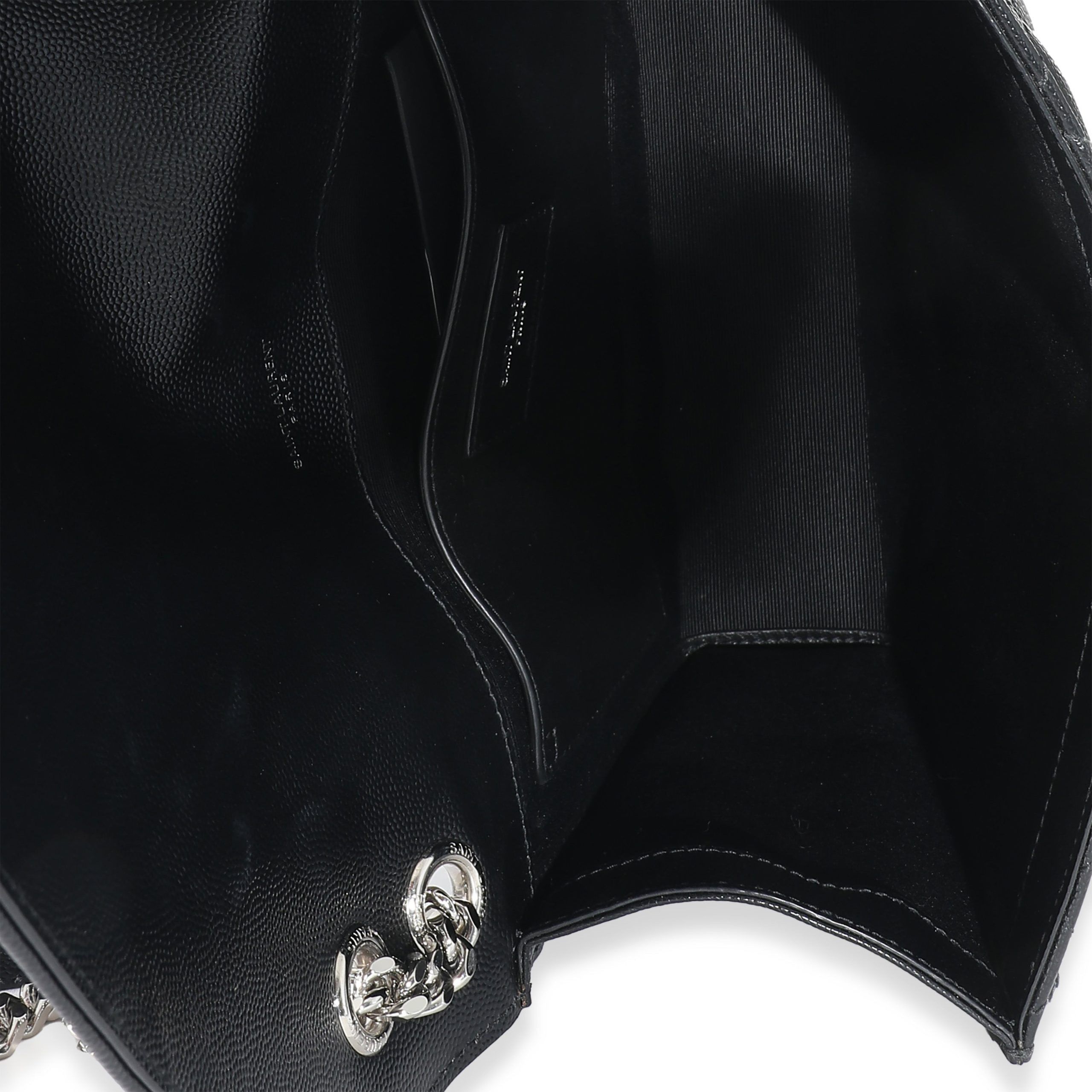 Yves Saint Laurent Saint Laurent Black Mix Matelassé Grain De Poudre Medium Envelope Bag Size ONE SIZE - 8 Thumbnail