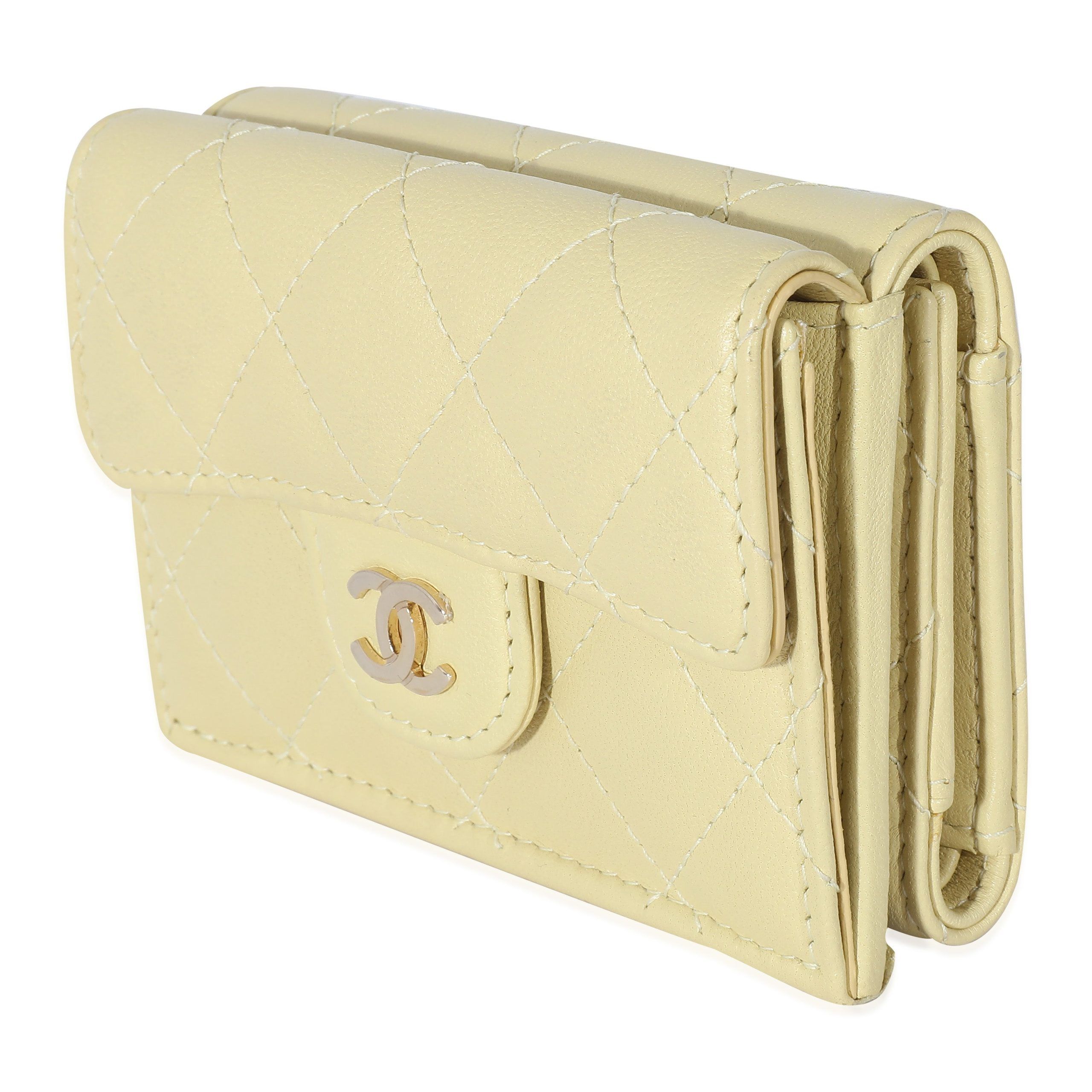 Chanel Chanel Yellow Quilted Lambskin Small Flap Wallet Size ONE SIZE - 2 Preview