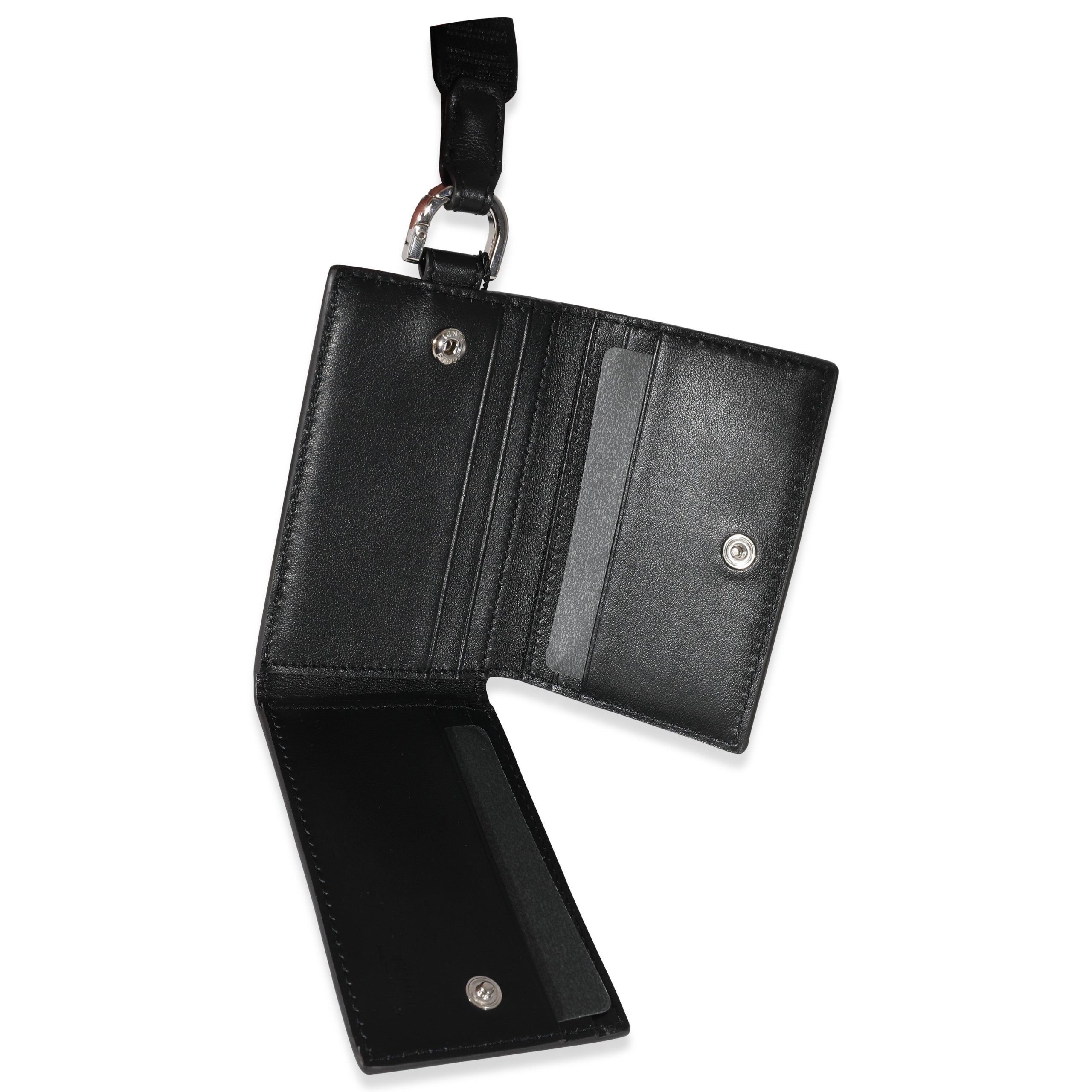Fendi Blue Zucca Leather Card Holder On Strap