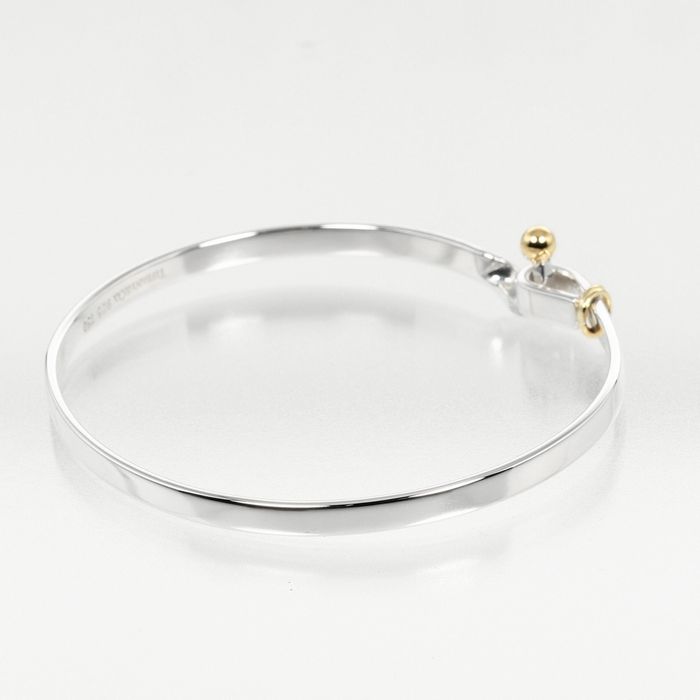 Tiffany & Co. Tiffany TIFFANY&Co. Love Knot Hook & Eye Bangle Silver 925  K18 YG Yellow Gold Approx. 11.3g I112223063