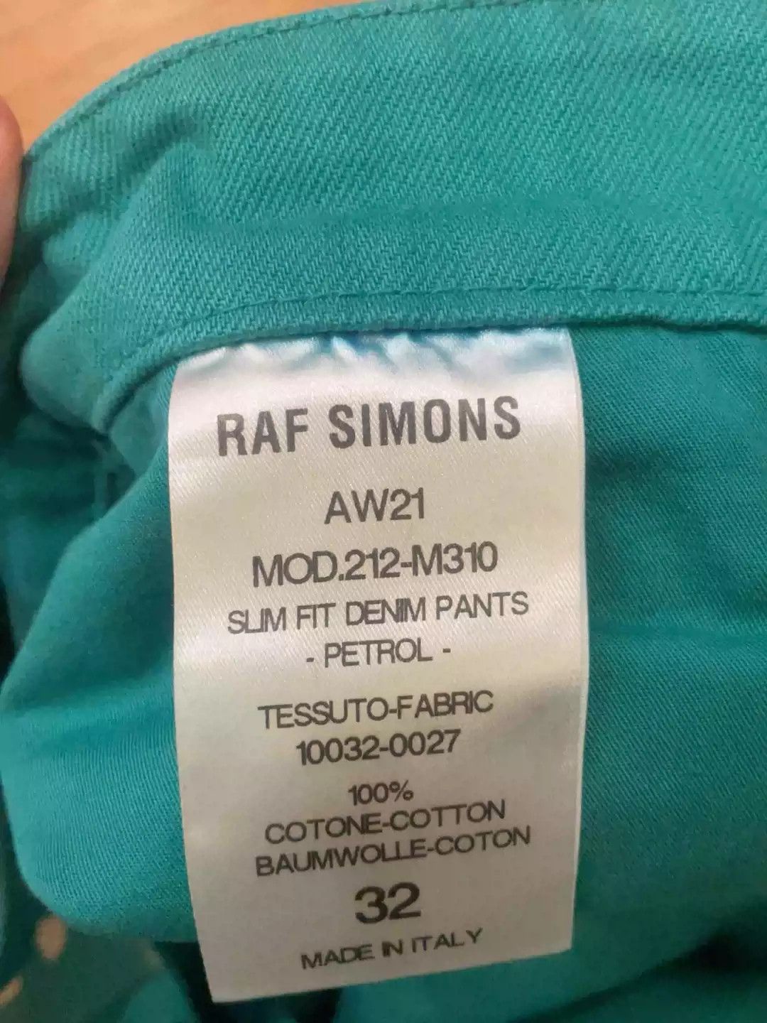 Raf Simons Raf Simons AW21 Lake Green Blue Straight Jeans Size US 32 / EU 48 - 5 Thumbnail